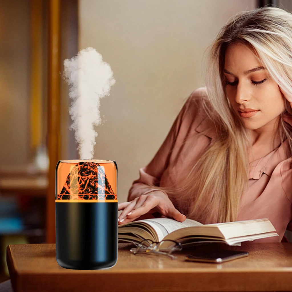 Õhuniisuti aroomi difuusor LED aroomiteraapia vulkaani tule efekt