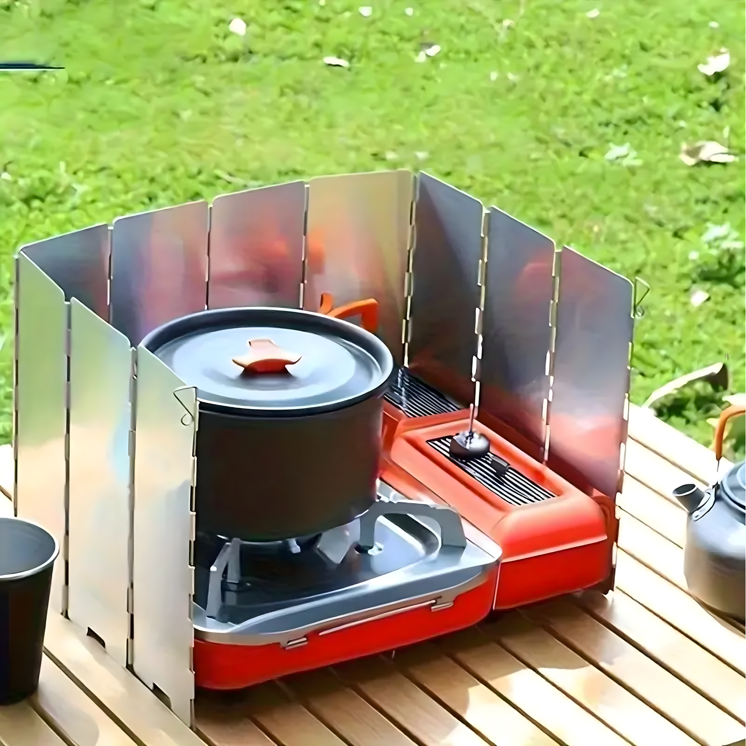 Tuulekindel kokkupandav põletiga pliidi eraldaja