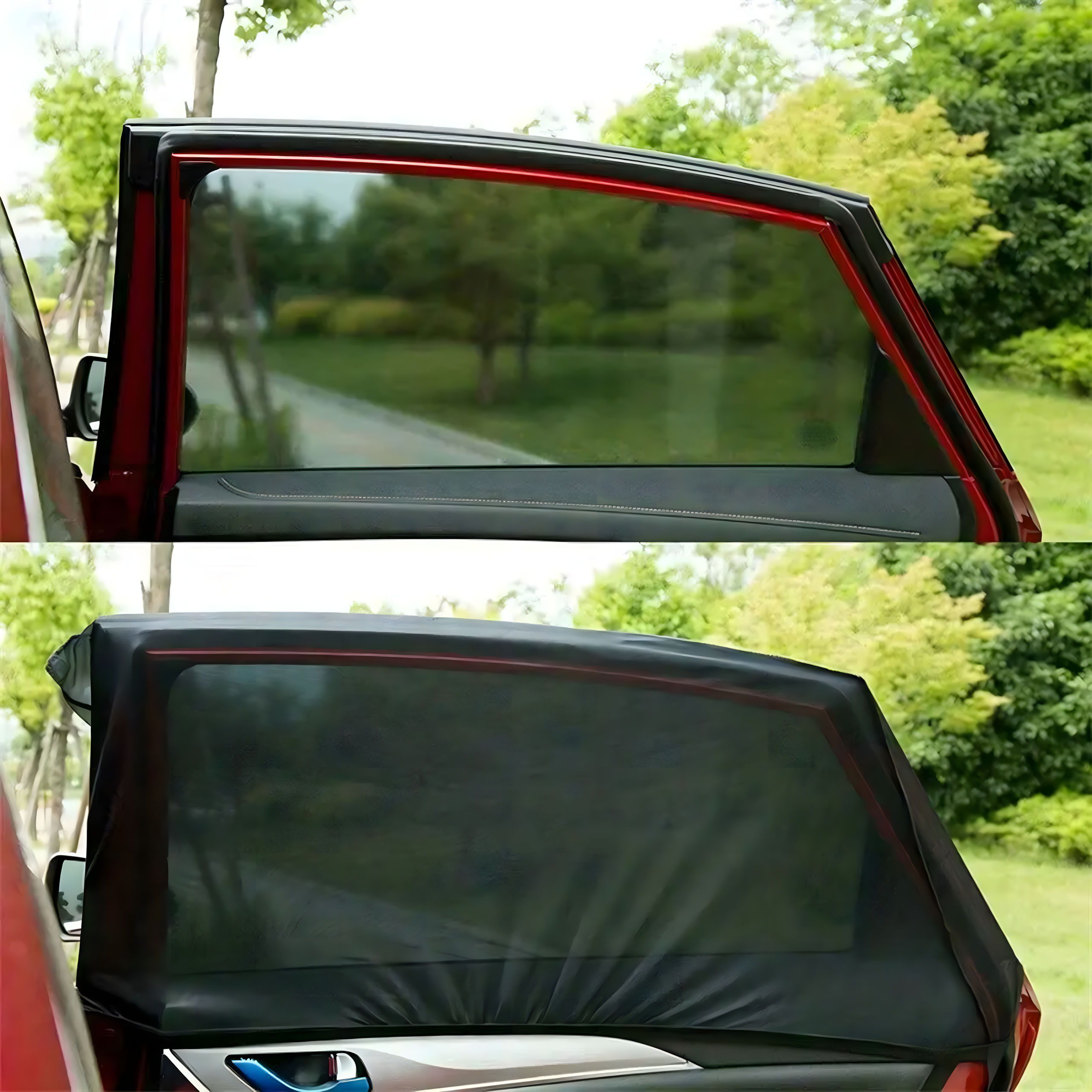 4 x Roller Blinds Sun Visor Mosquito Net for Car Window Curtains