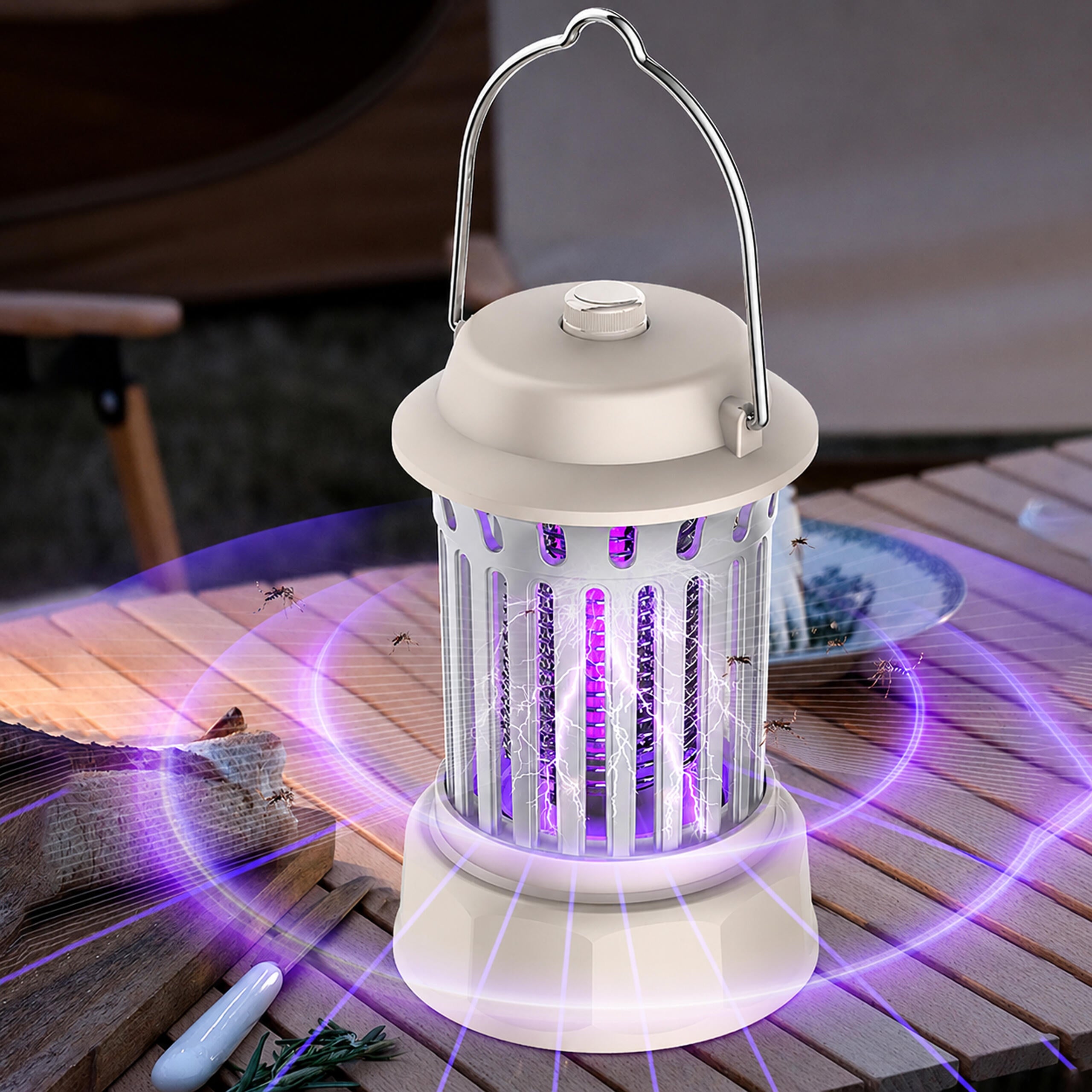 Portable UV Insect Killer Lamp for Flies, Mosquitoes, Moths, and Other Insects for Garden and Terrace