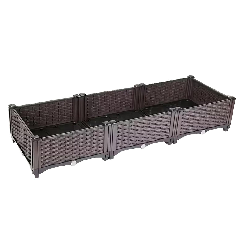 Modular Garden Flower and Vegetable Planter Box 120x40x22cm Brown