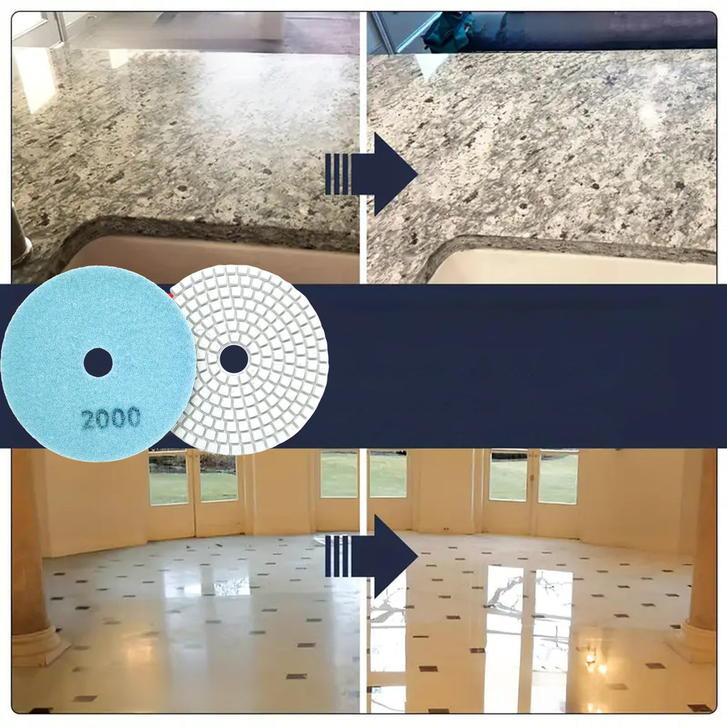 10x Diamond Polishing Disc 80mm for Grinding Porcelain Tiles with Velcro 2000