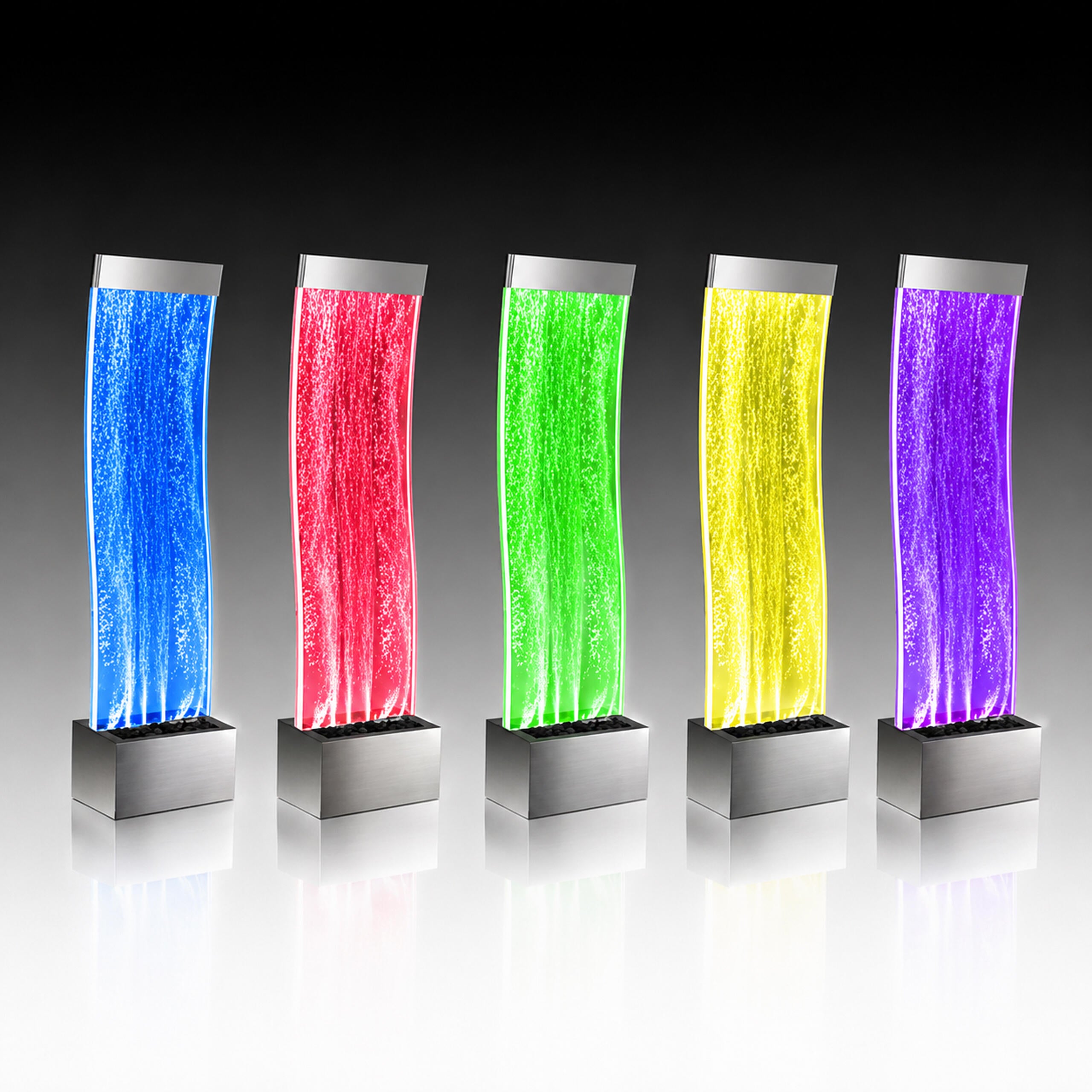 Freestanding Bubble Water Wall Fountain with LED Colors 183x50x28cm