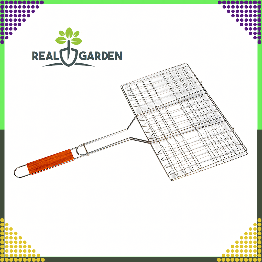 Foldable Grilling Rack for Baking Lockable Metal Grid 34x58 cm