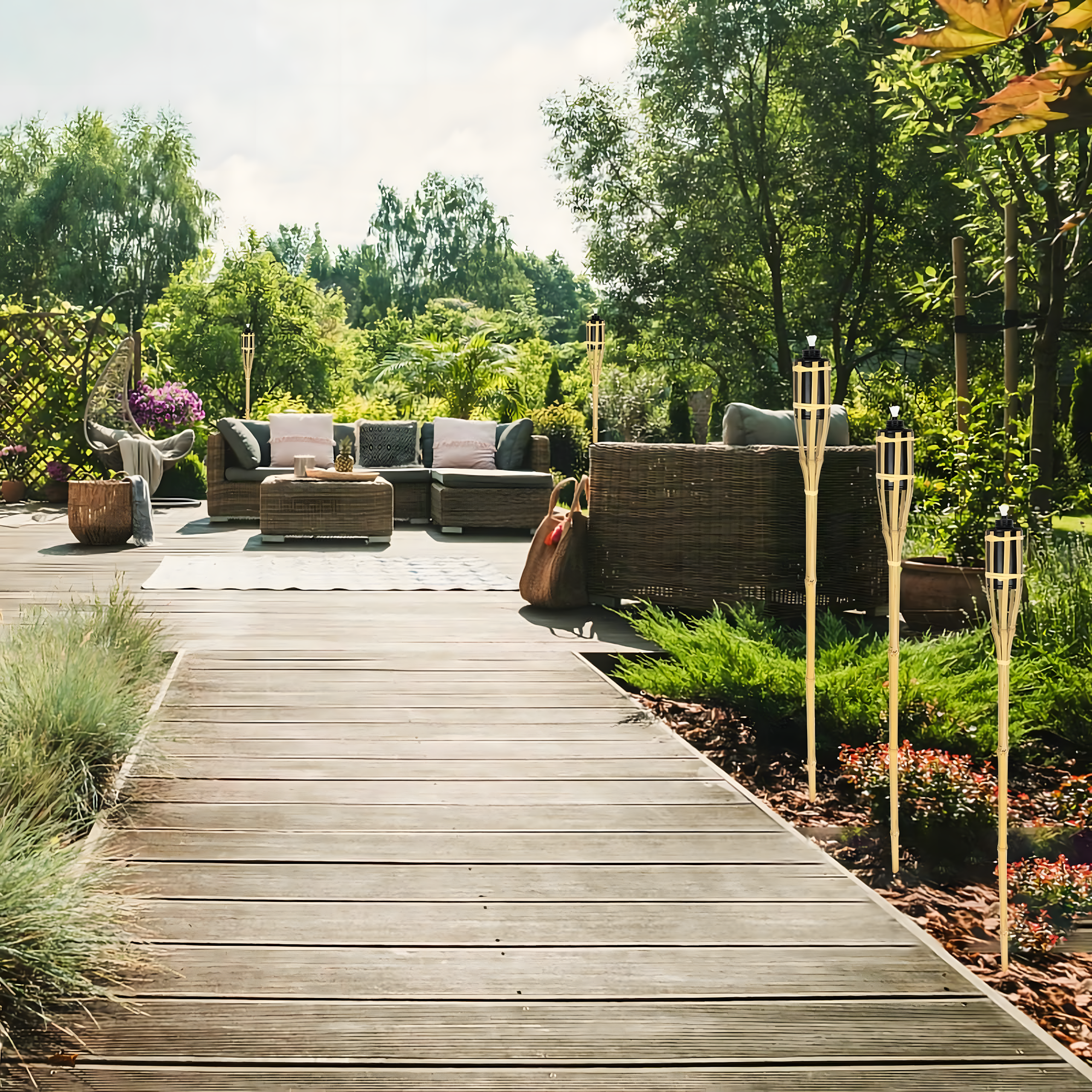 Bambusest aiatõrvik 90 cm dekoratiivne sääskede, koide, kärbeste vastu 100 tk