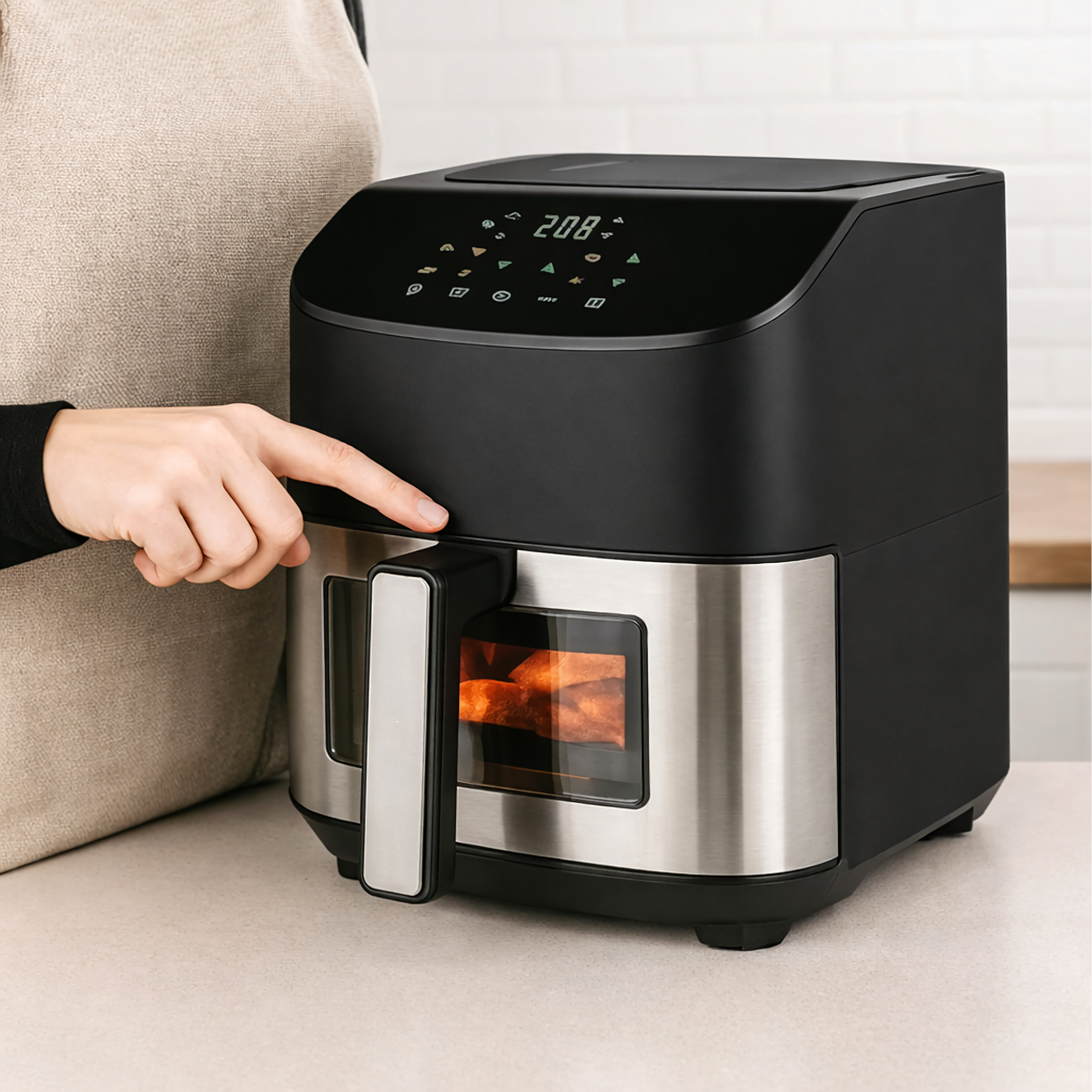 6L Air Fryer 1500W with 8 Cooking Programs