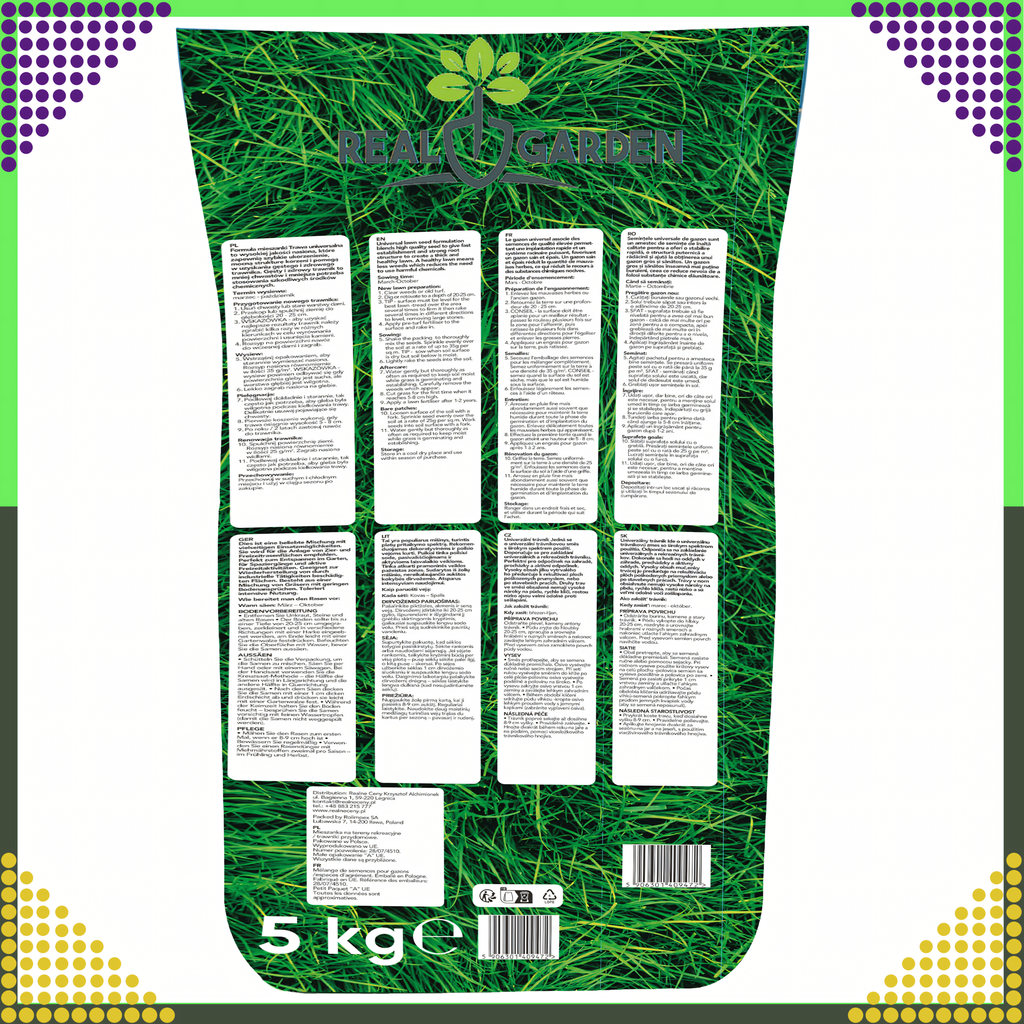 Universal Dense Grass Seed Mix 5 kg for 200 m²