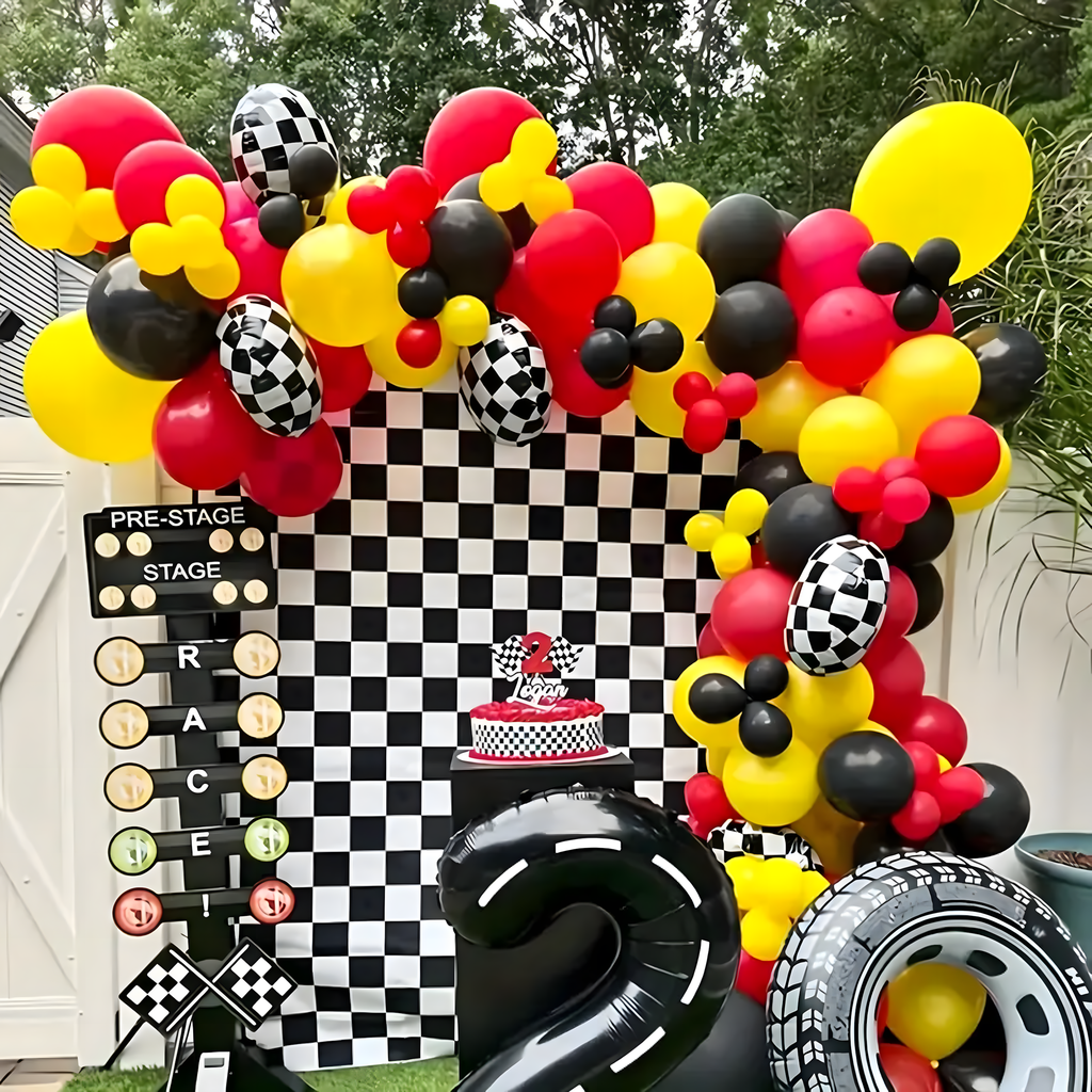 Balloon Garland Set of Balloons for Birthday Racing Flag 148 pcs