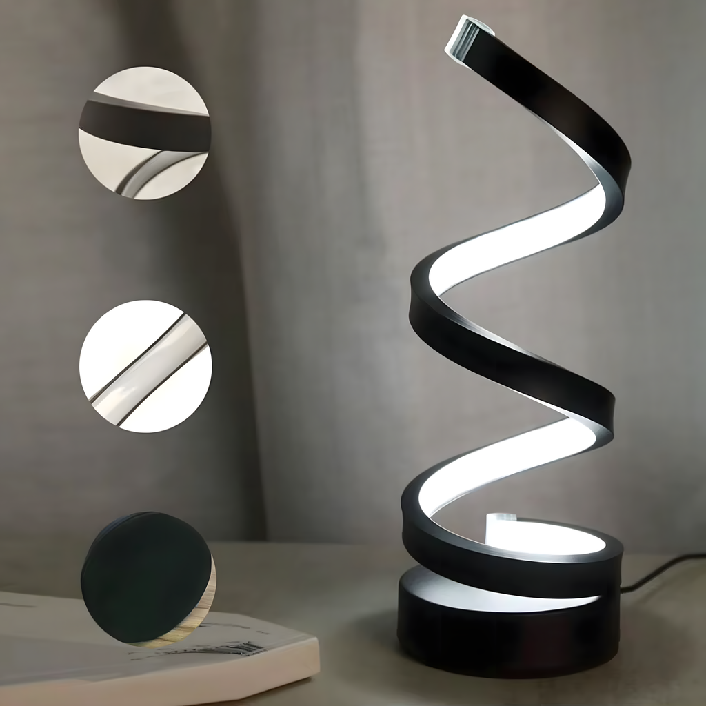 LED Spiral Night Light Table Lamp Decorative Lighting for Bedroom