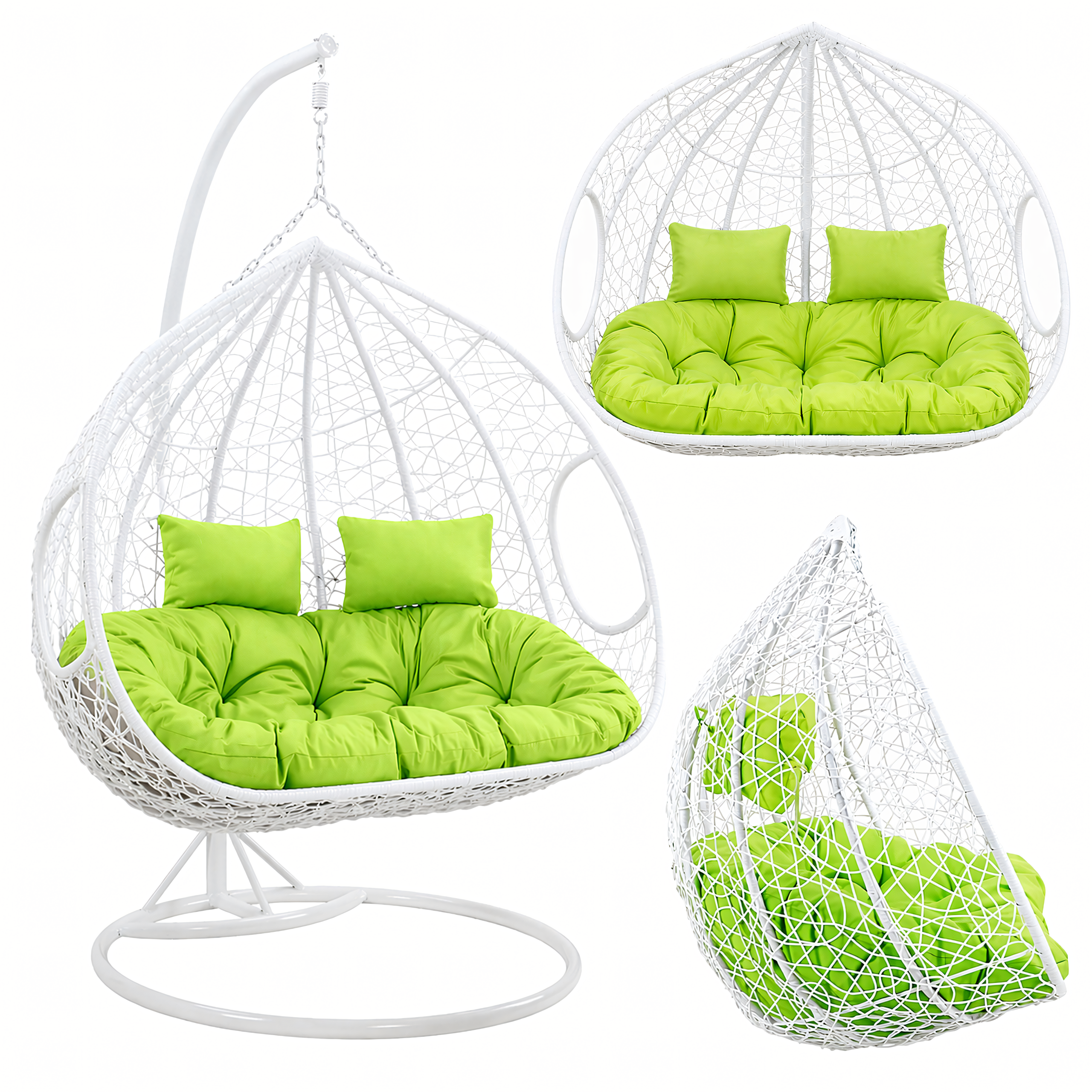 Double Hanging Cocoon Chair Swing Basket 200kg White