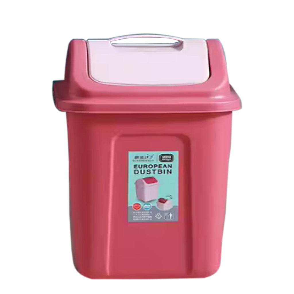 Narrow Plastic Waste Segregation Bin with Flip Lid 10 L