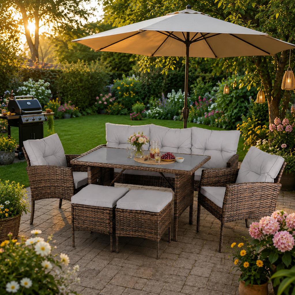 6-Piece Outdoor Rattan Furniture Set for Patio and Garden
