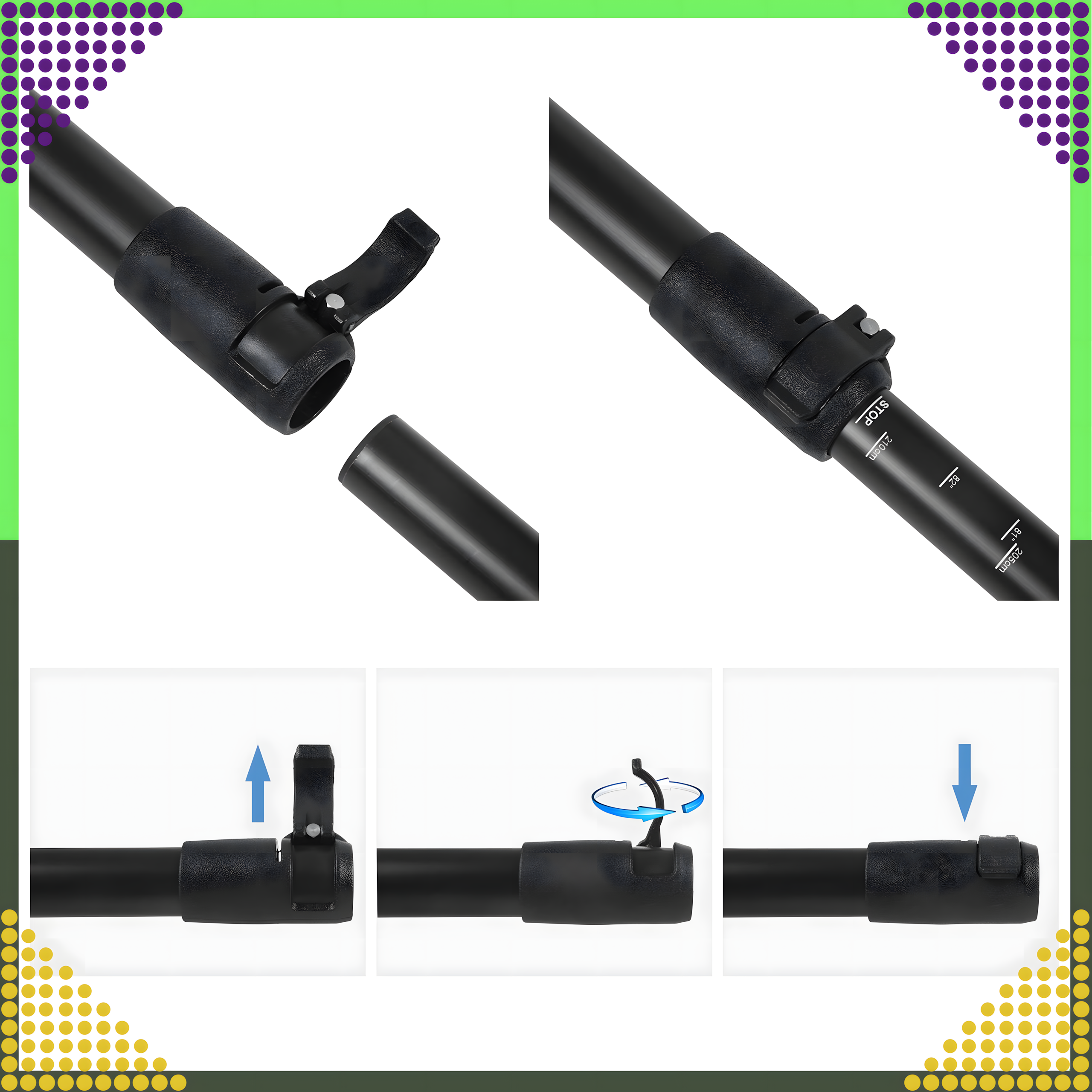 Kokkupandav süstaaer SUP-laudadele 2in1 reguleeritav 3-osaline 210 cm Pro