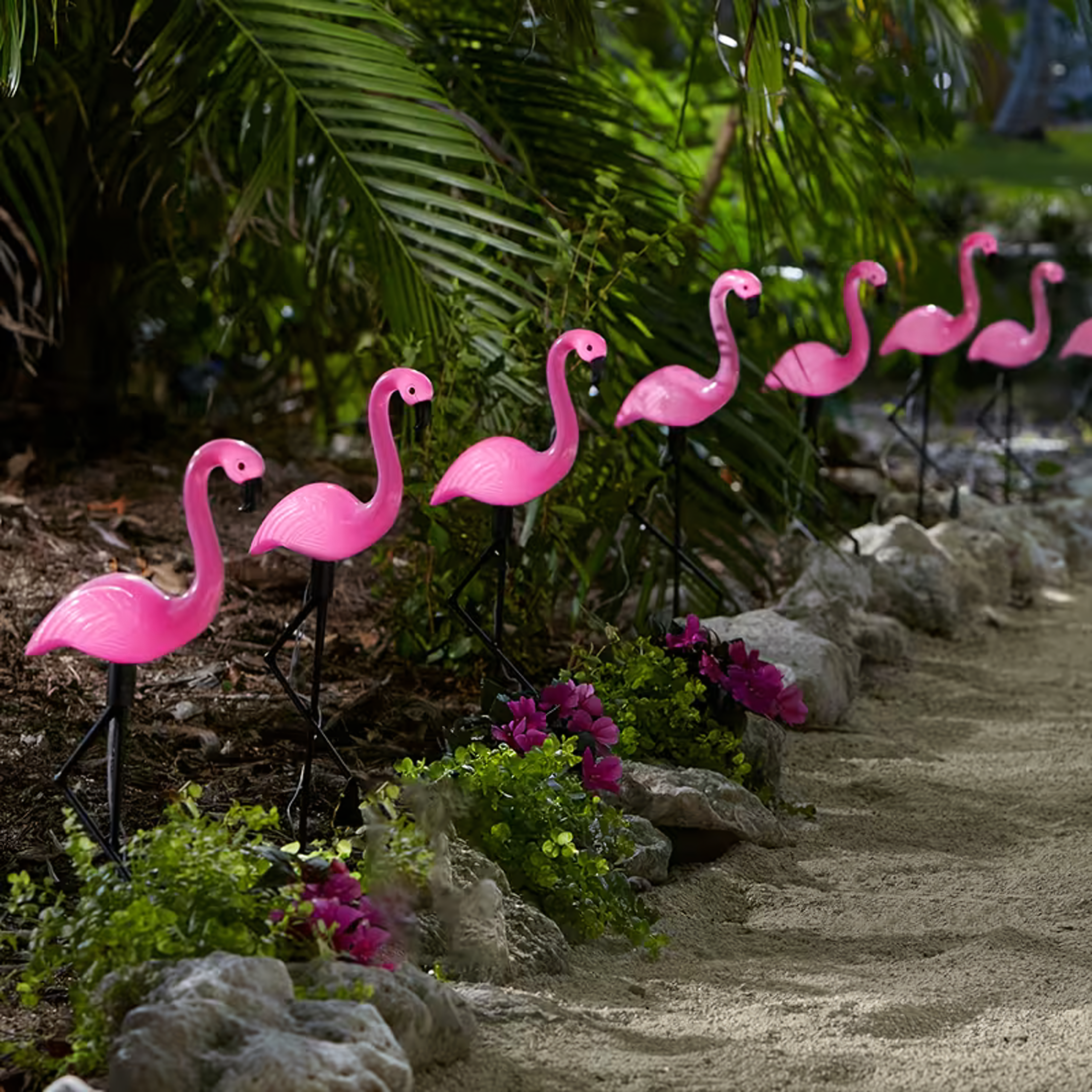 Decorative Solar Garden Lamp Flamingo LED Decoration 53 cm