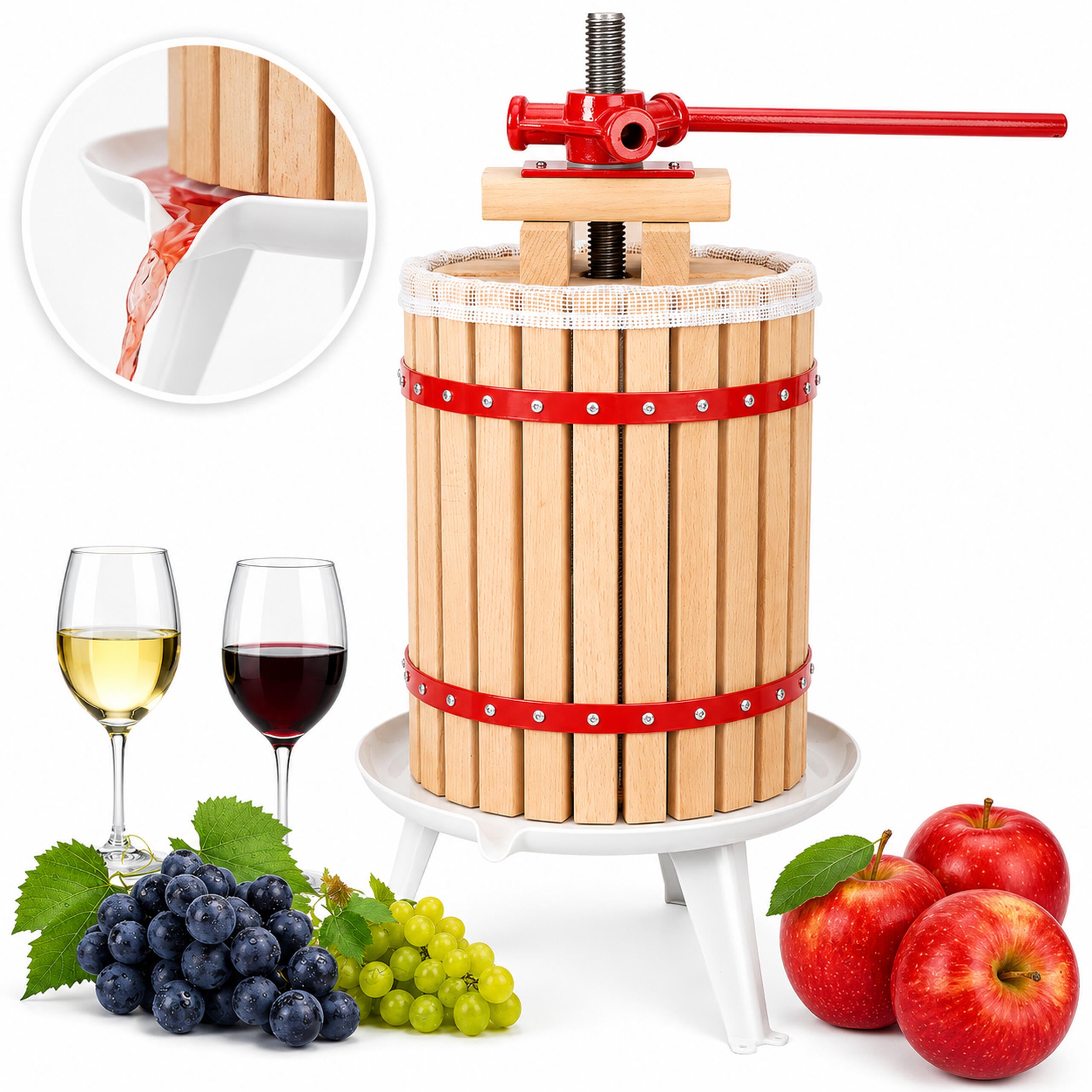Käsitsi kruvipress puu- ja köögiviljadele 6 l 58 cm RC-K-2528-15577