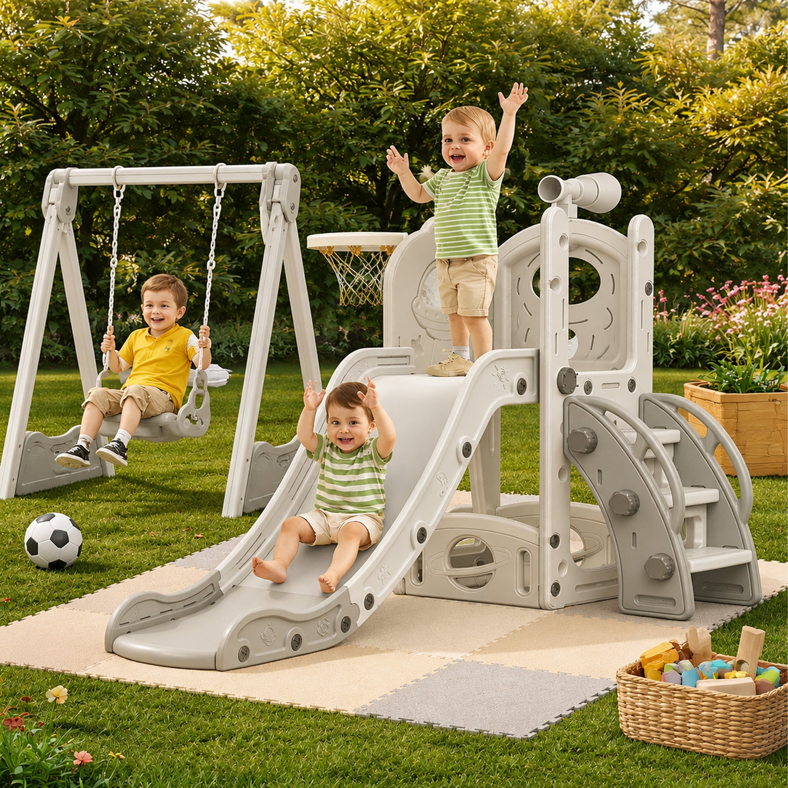 Children's Freestanding Slide with Ladder 22 pcs
