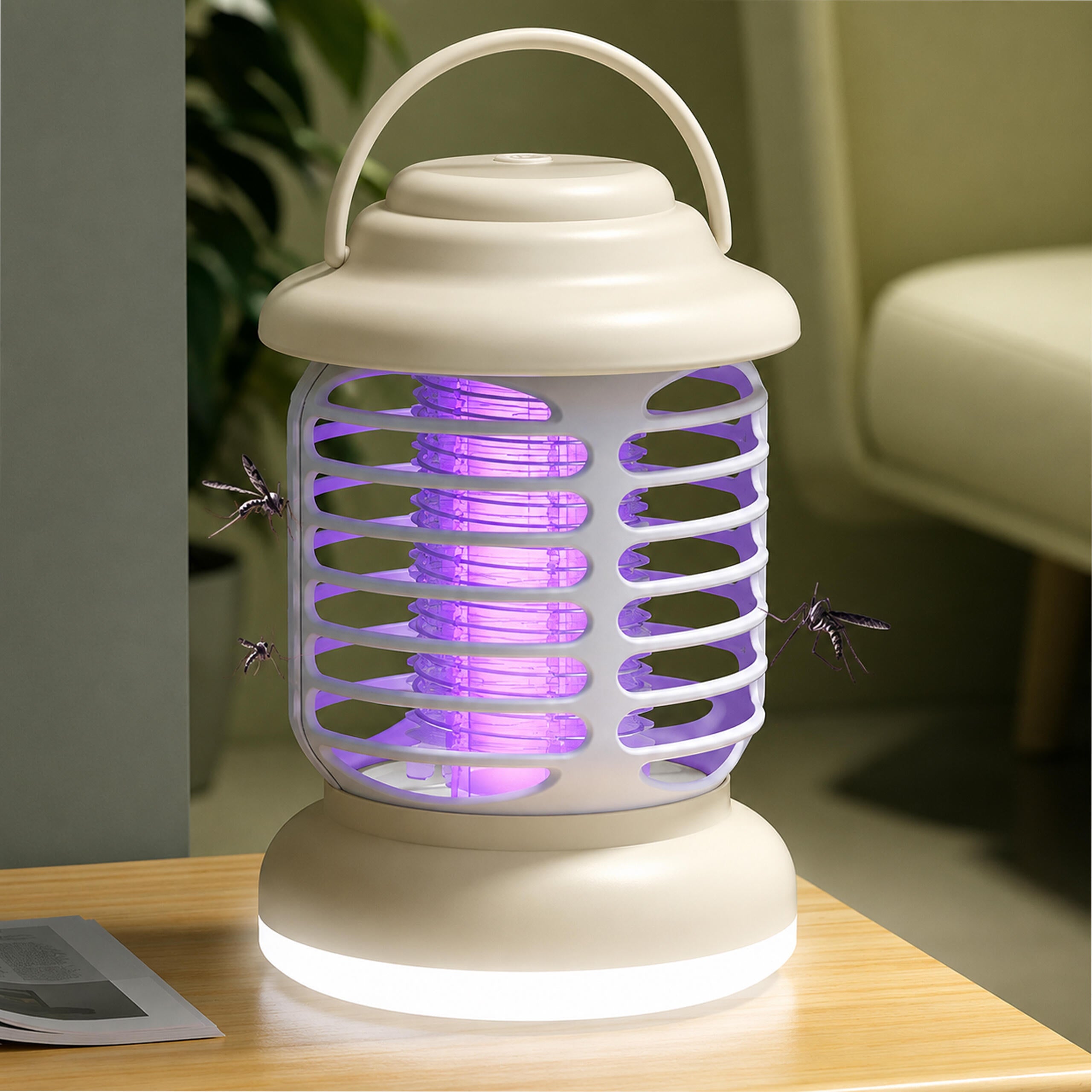 Portable UV Insect Killer Lamp for Flies, Mosquitoes, Moths, and Other Insects for Garden and Terrace