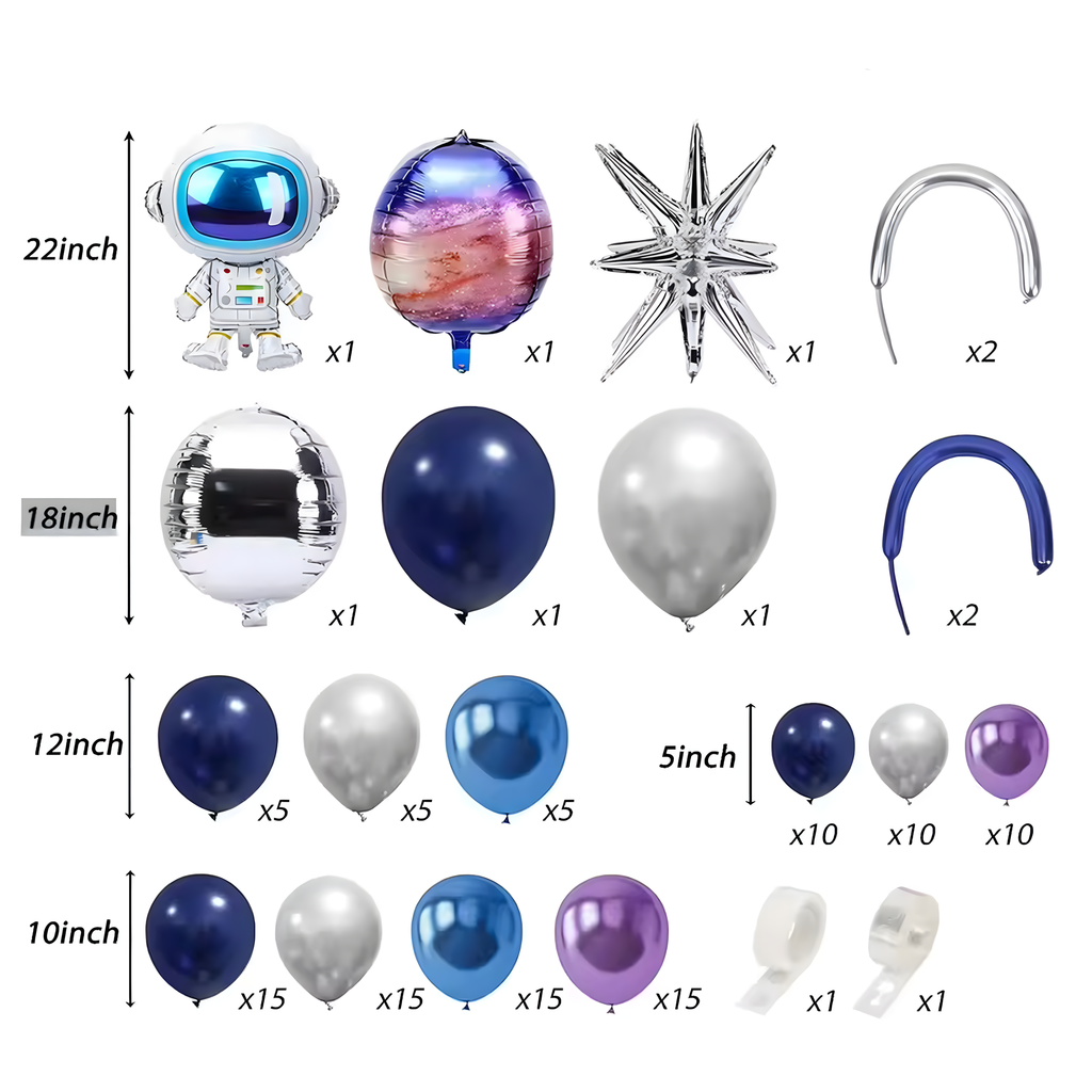 Balloon Garland Set of Balloons for Astronaut's Birthday 108 pcs