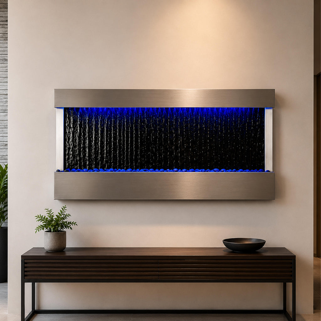 Hanging Water Wall Fountain with RGB LED Colors 120x60x13cm