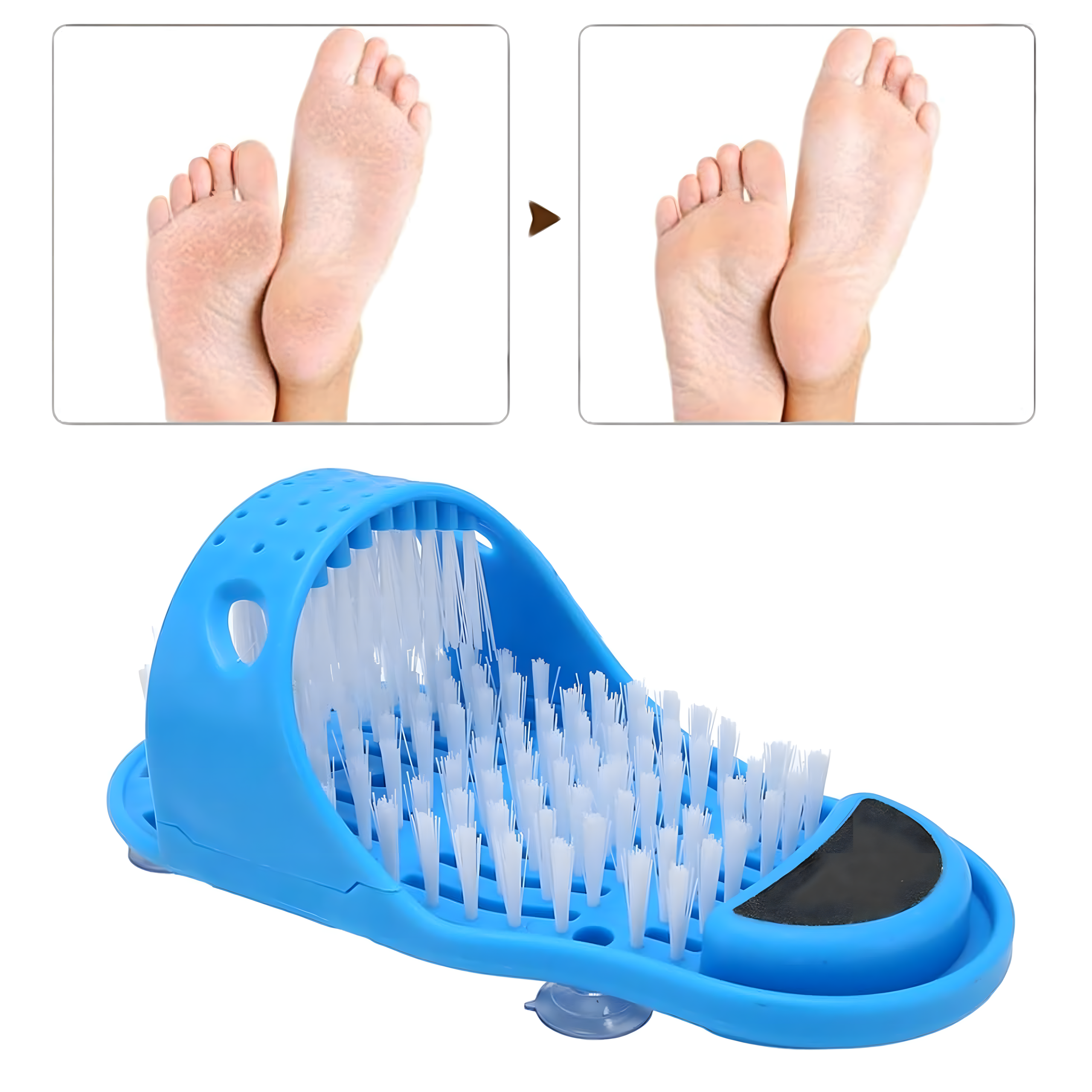 Jalapesuhari-massaažiseade jalgade pesemiseks, pimsskivi kandadele, duši jaoks, plätudega kasutamiseks