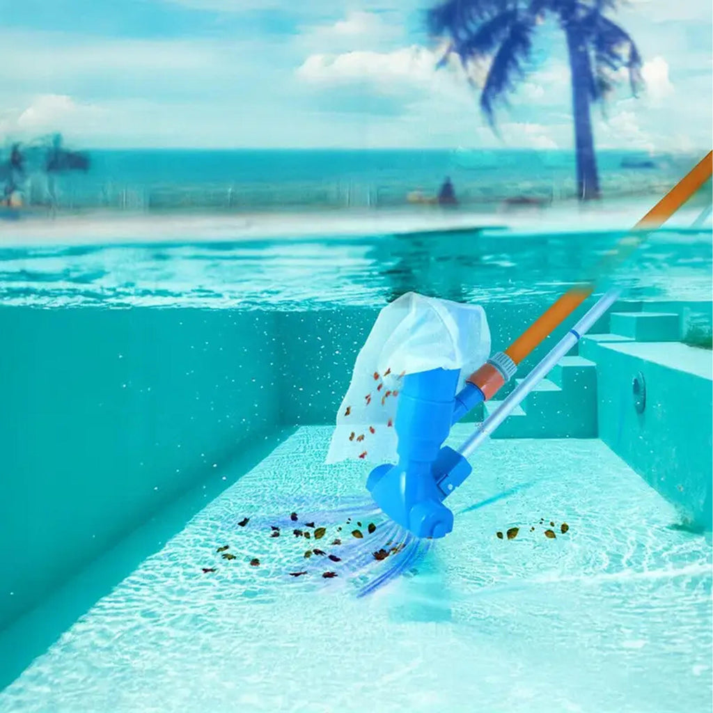 Pool and Spa Bottom Cleaning Set with Vacuum Brush and Net