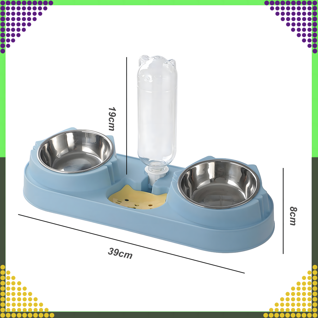 Kahe kausiga koera ja kassi vee- ning toidukauss veedosaatoriga