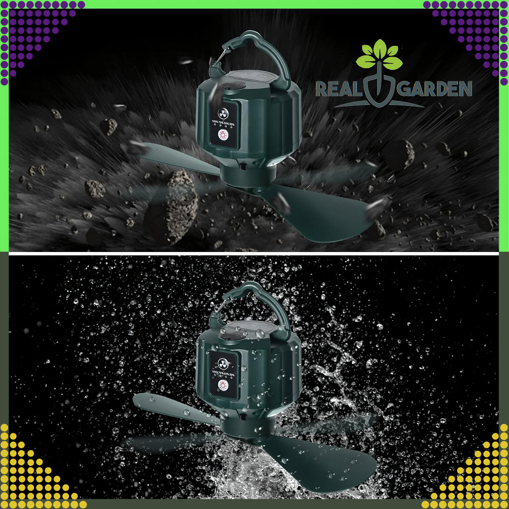 Portable 2in1 Ceiling Fan for Tent Bedroom Camping USB 5200 mAh