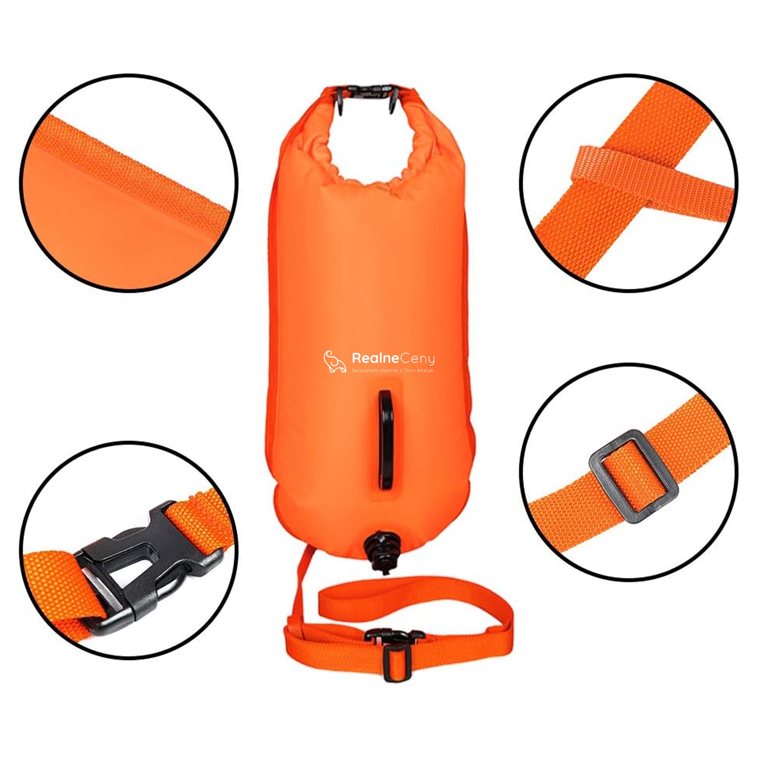 Ujuv turvaboi ujumiseks, täispuhutav, taskuga 2in1, sobib kajakile, SUPile, suur