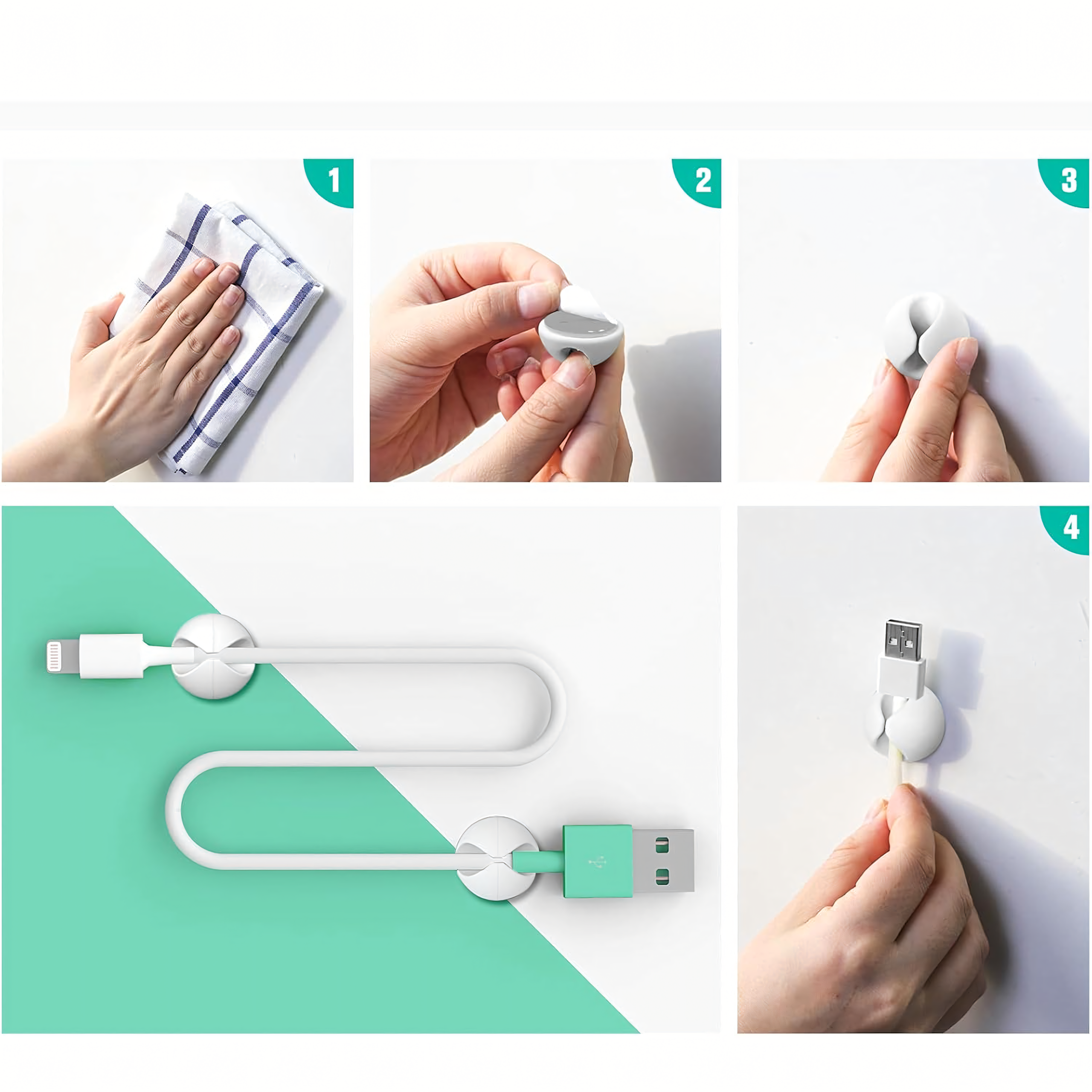 10 x hoidja korraldaja klamber kaabli juhtme riputi kaunistused tugev valge