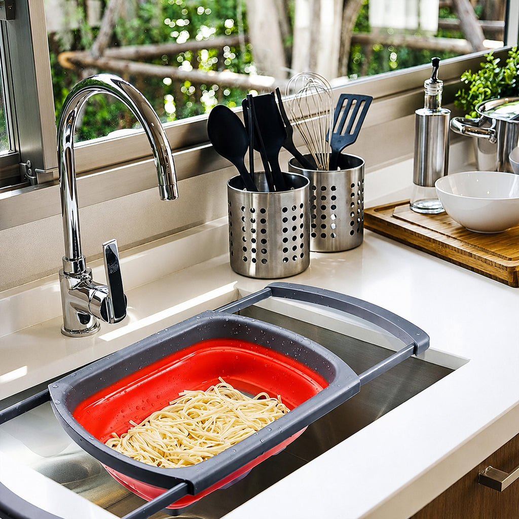 Foldable Silicone Kitchen Colander Drain Rack 61cm