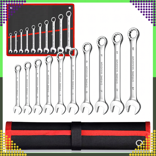 10-Piece Combination Wrench Set 8-24 mm with Case (E19)
