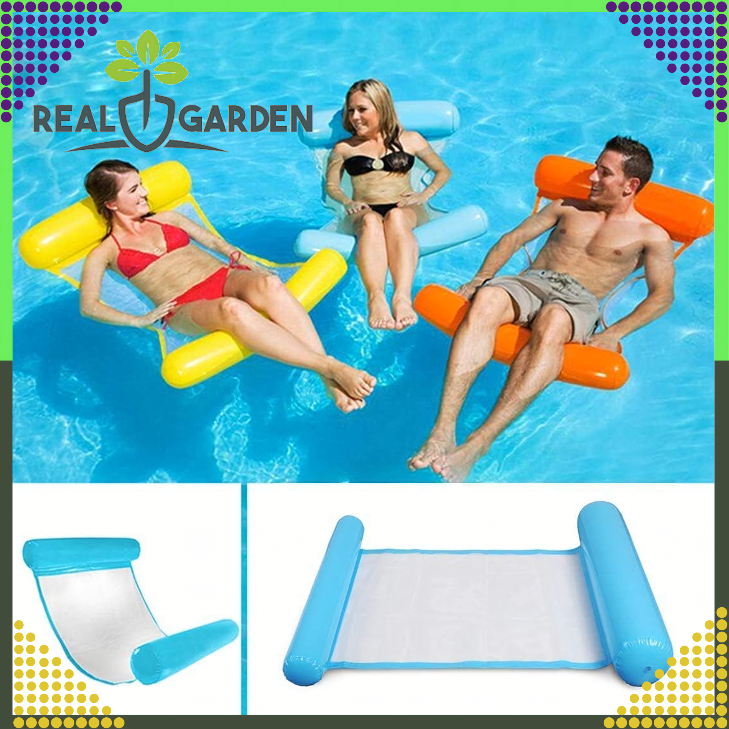 Rippvoodi täispuhutav madrats veetool ujumiseks lamamistool basseini ja puhkuse jaoks