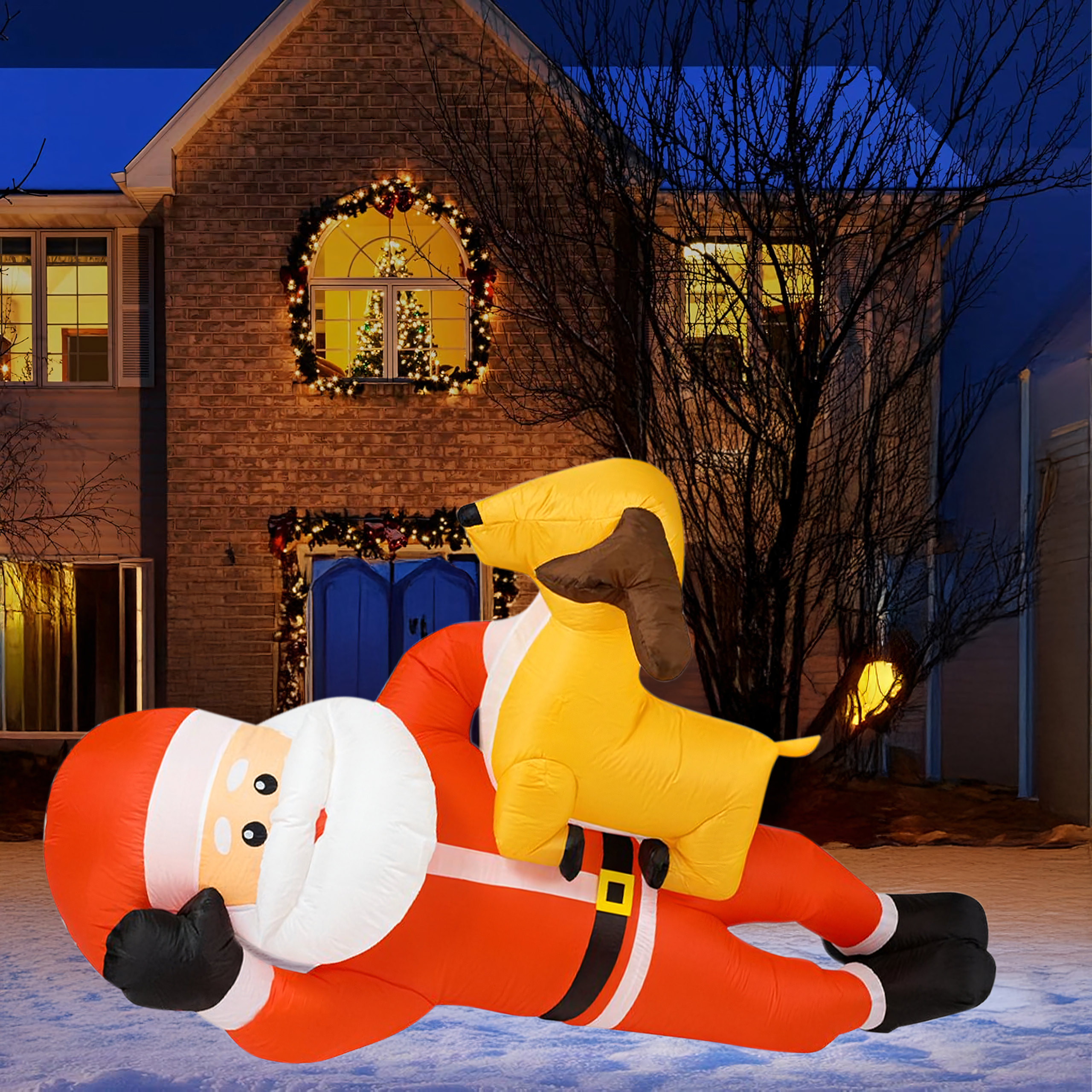 Täispuhutav jõuluvana põhjapõdraga 210cm jõulu Led valgus XXL