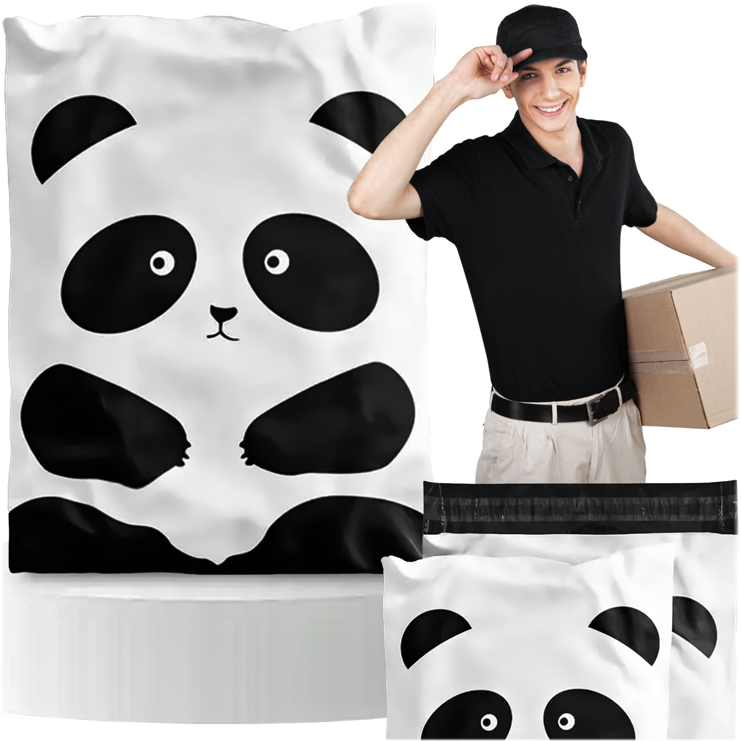 Tugevad kullerposti kotid 255x370 mm Panda 50 tk