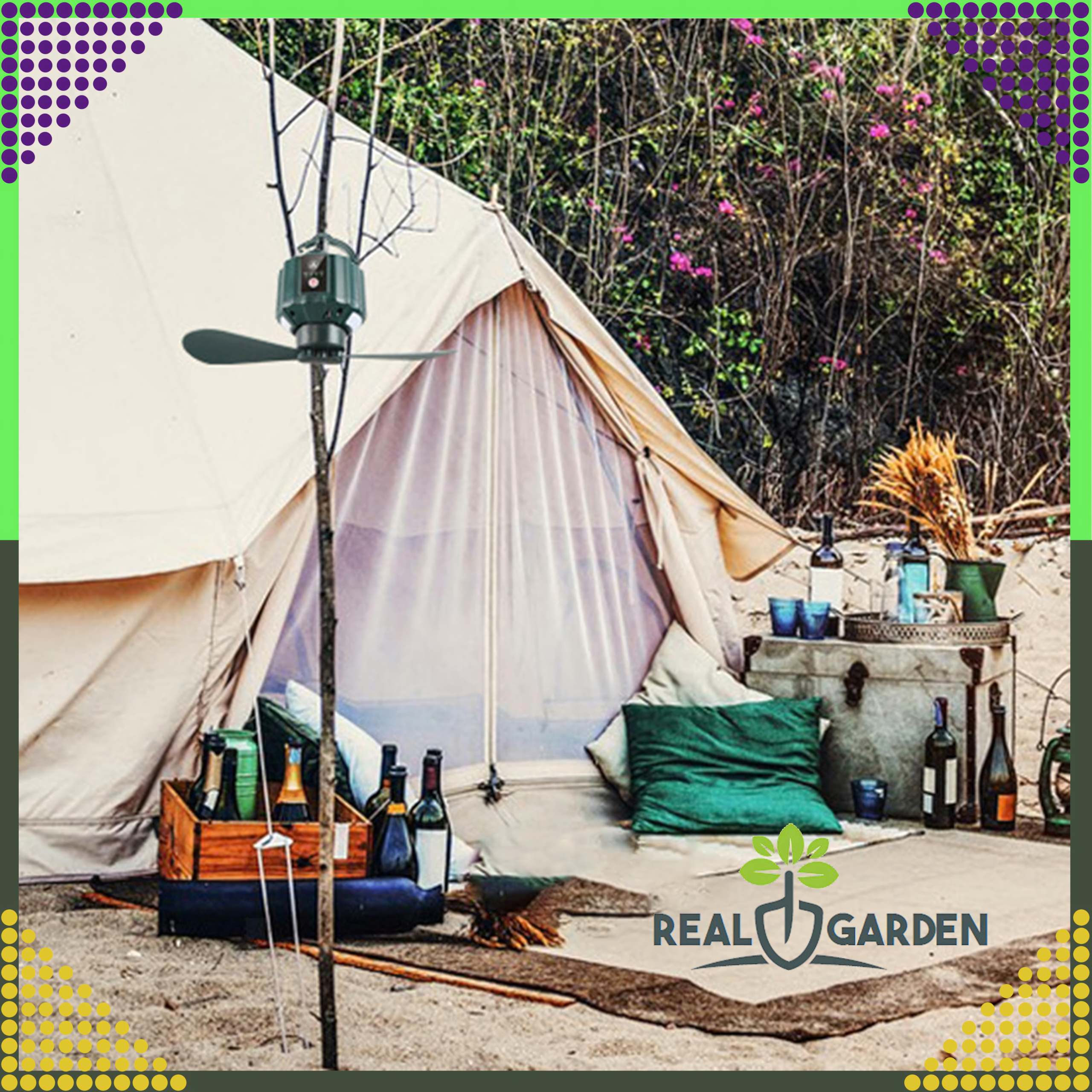 Portable 2in1 Ceiling Fan for Tent Bedroom Camping USB 5200 mAh