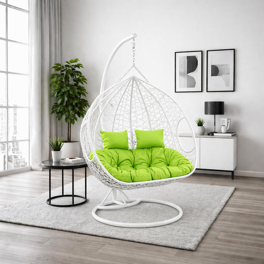 Double Hanging Cocoon Chair Swing Basket 200kg White
