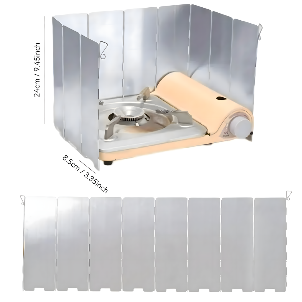 Tuulekindel kokkupandav põletiga pliidi eraldaja