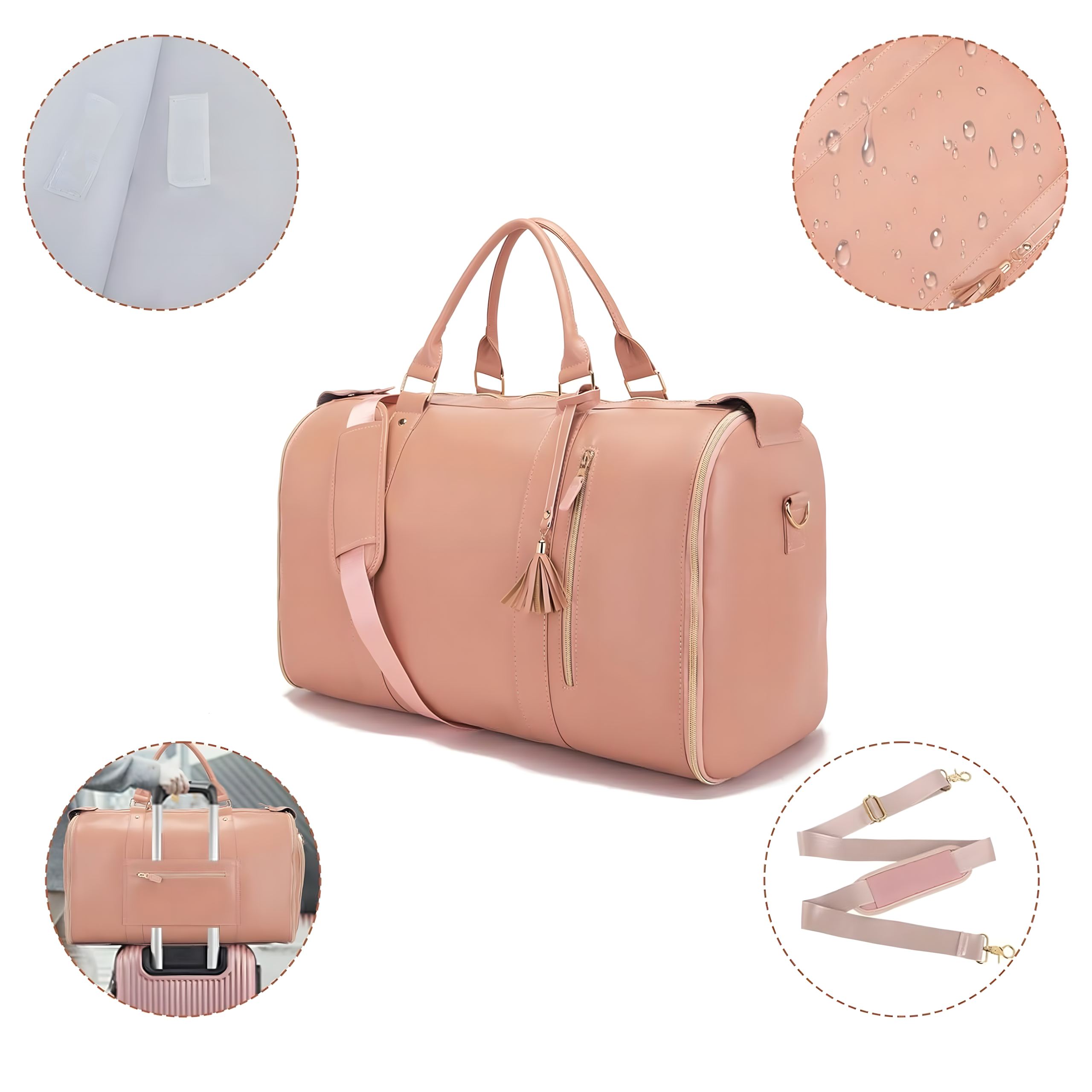 Foldable Elegant Business Travel Bag for Suit Dress 2in1 55L