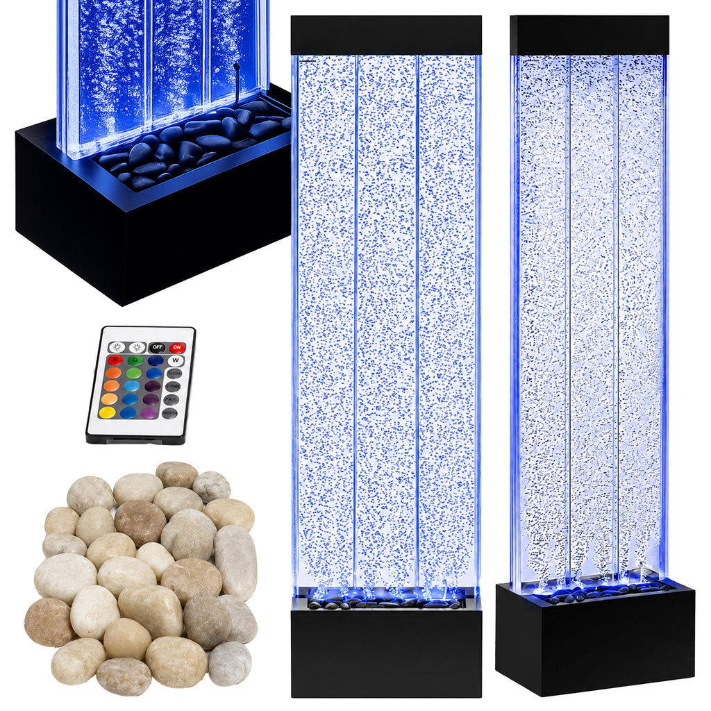 Freestanding Water Bubble Wall Fountain LED RGB Colors 150x39x26cm