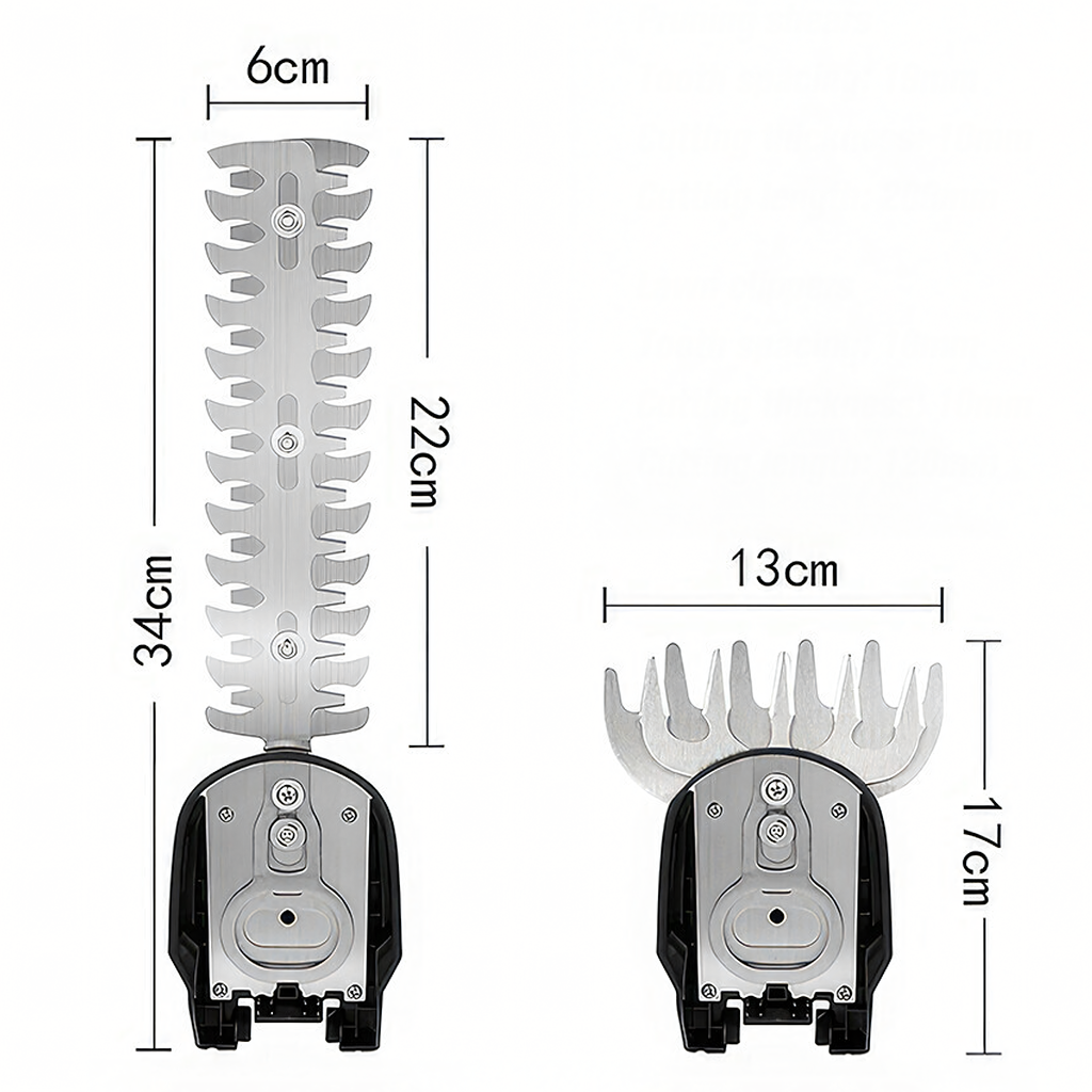 Juhtmeta elektrilised käärid hekkide, põõsaste ja okste pügamiseks