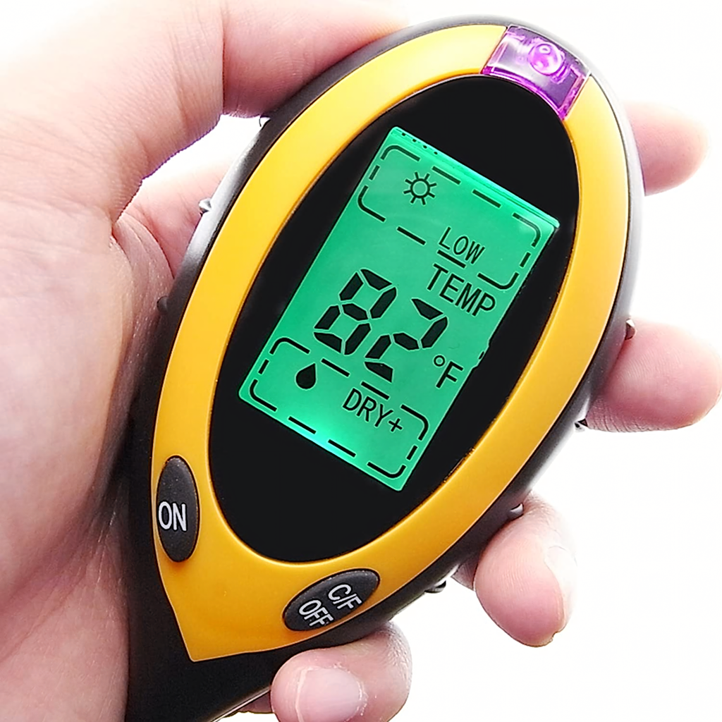 4-ühes mulla pH-tester ja temperatuuri mõõtja RC-K-2341