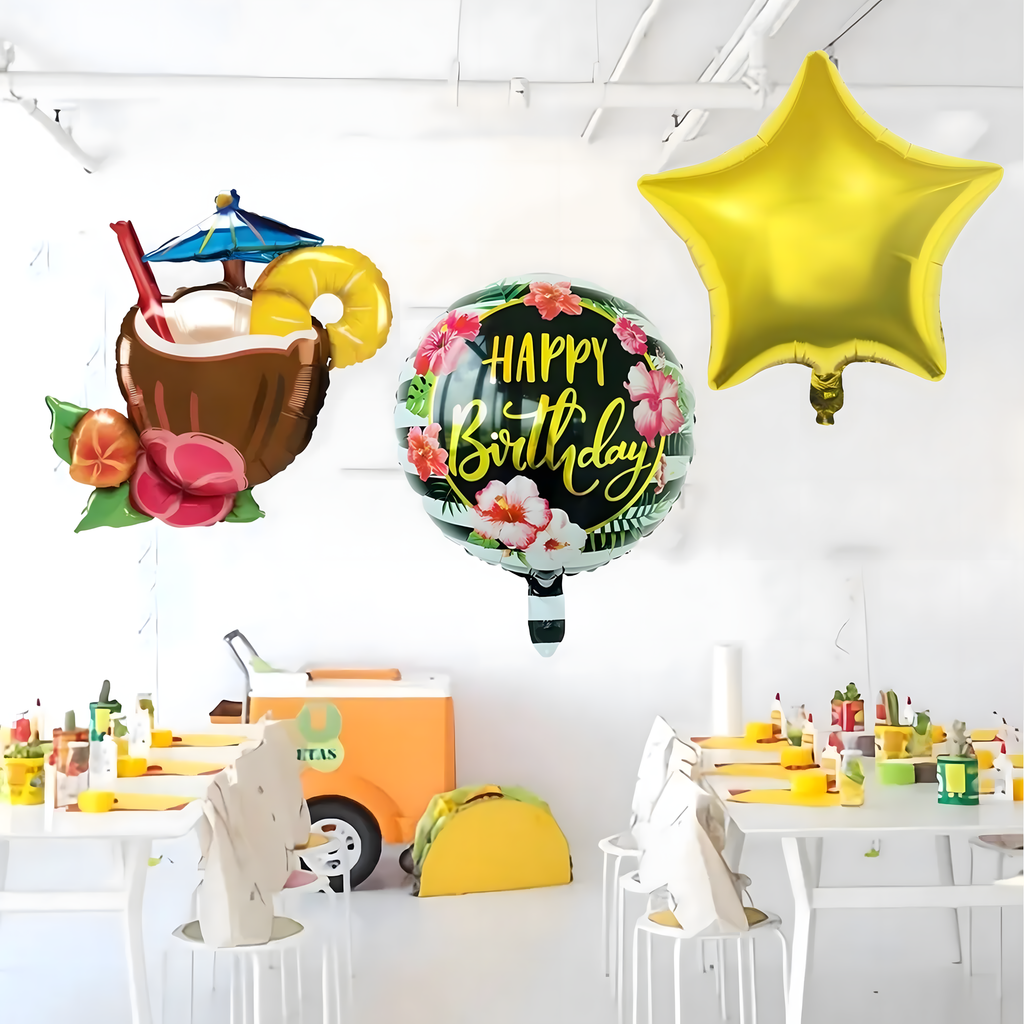 Havai Aloha õhupallide komplekt sünnipäevadeks ja sünnipäevapidudeks 5 tk