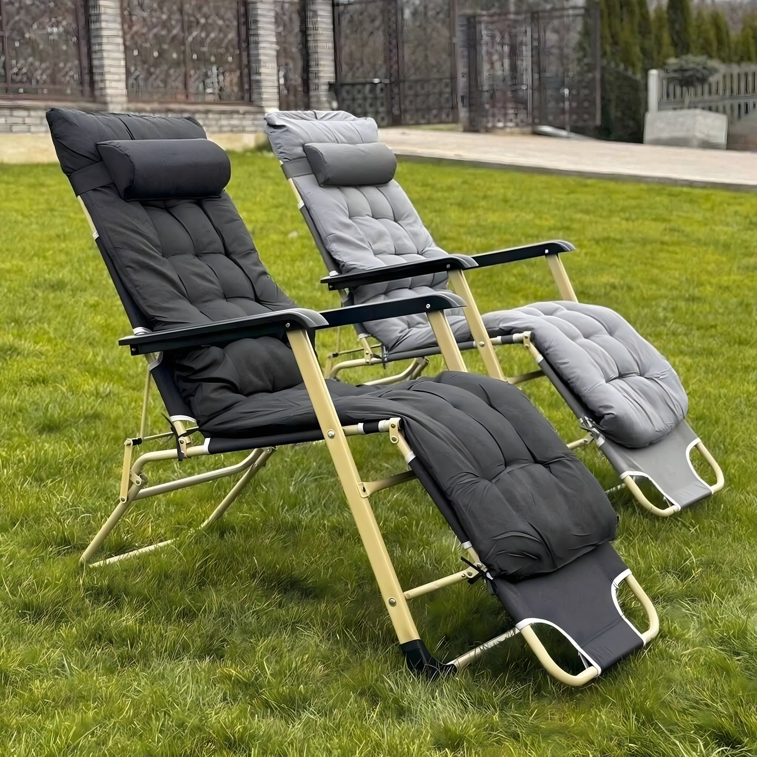 18x kokkupandav aiamere- ja reisigravitatsioonitool paksu istmepadjaga