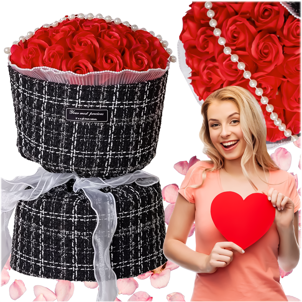 Mydlane Róże Czerwone Led komplekt sõbrapäevaks, naistepäevaks, sünnipäevakingiks