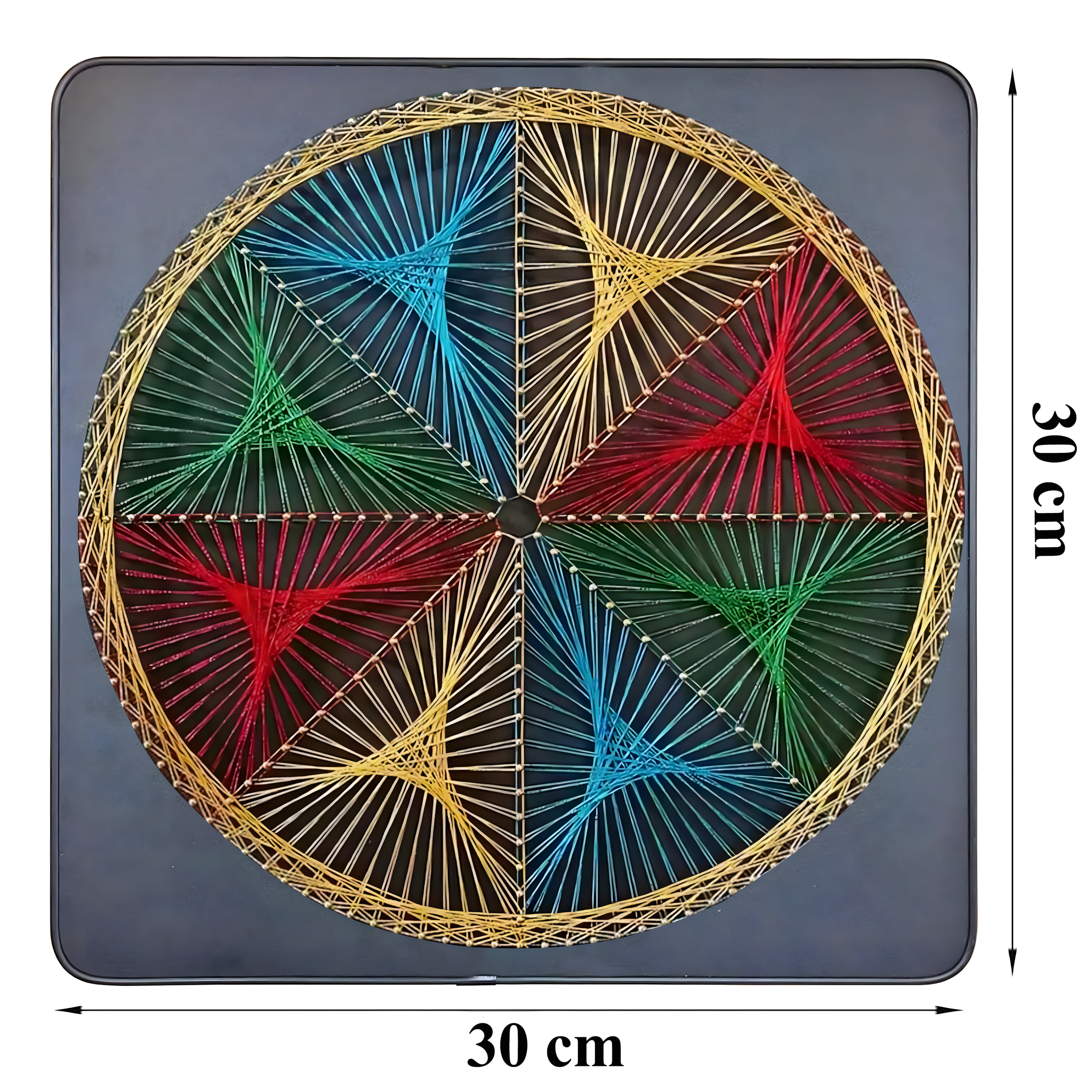 Loominguline komplekt niidikunsti põimimispildi raami jaoks 30x30 cm