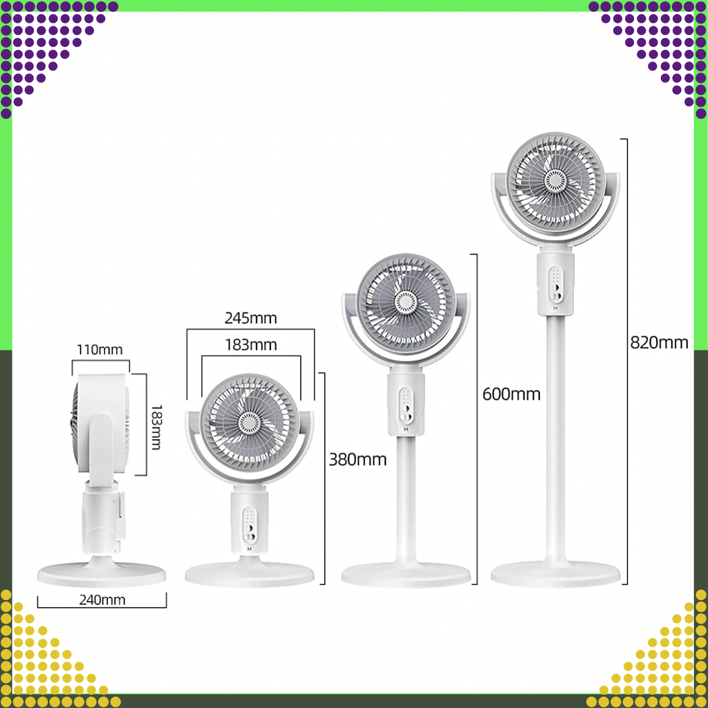 Juhtmevaba põrandaventilaator, terrassile, põrandale, kontorisse, kaugjuhtimispuldiga