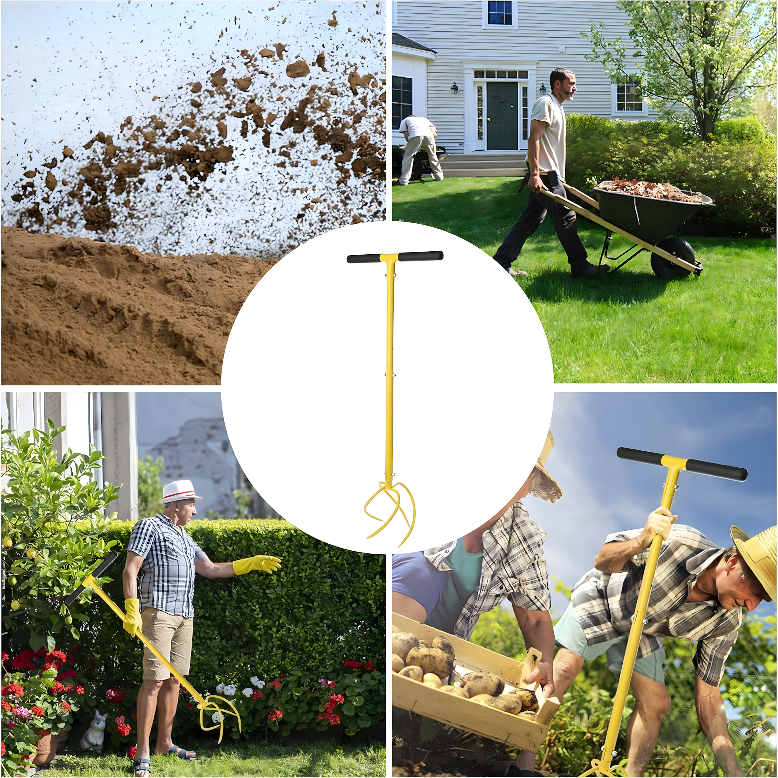 Handheld Garden Cultivator Soil Loosener Weeder Aerator