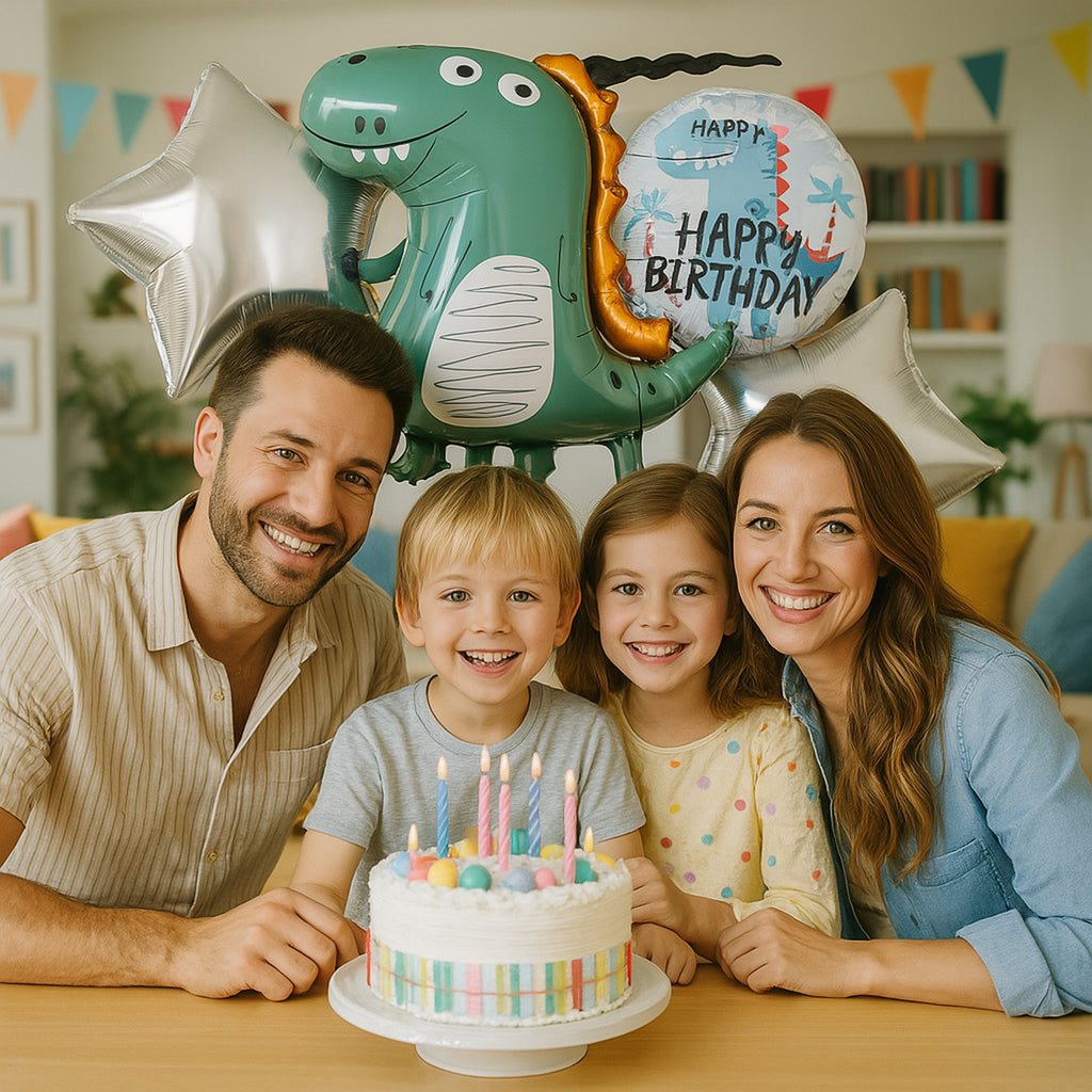 Dinosauruste sünnipäevalõhupallide komplekt sünnipäevadeks ja sünnipäevapidudeks 5 tk