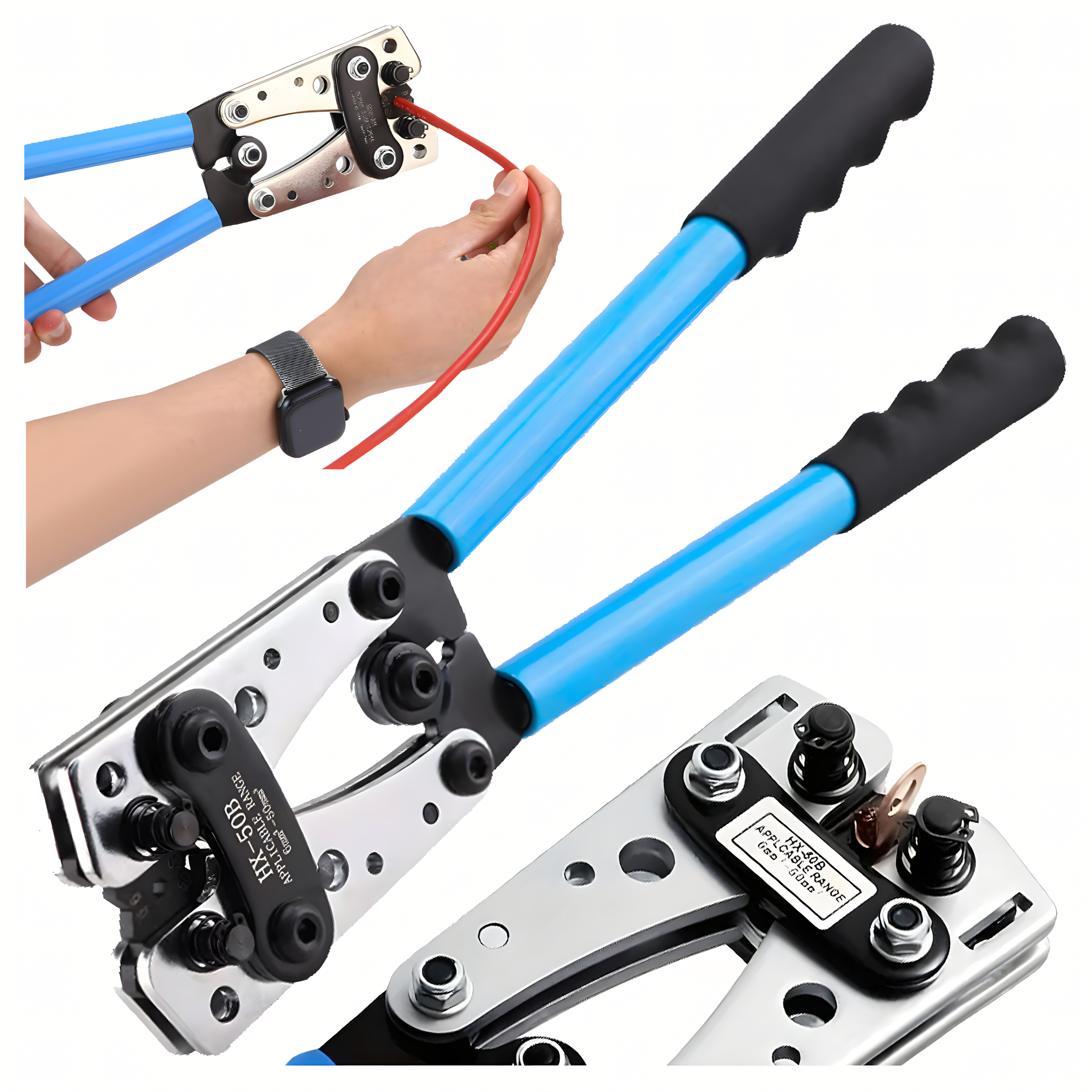 Pressimistangid juhtmete otsahülsside ühendamiseks 6-50mm AWG