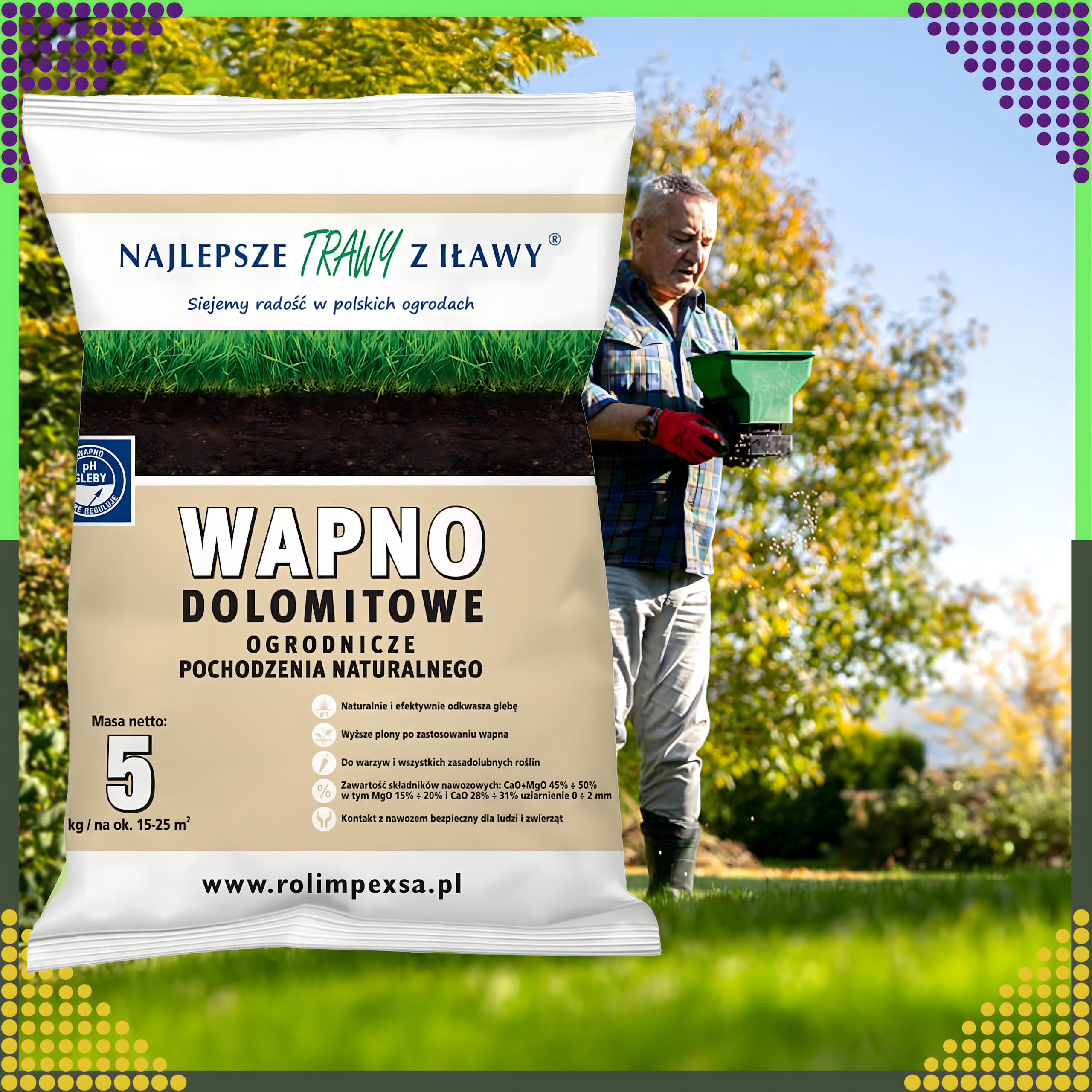 Premium dolomite lime horticultural garden natural eco fertilizer 5kg